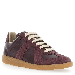 Brown Low Top Sneakers in Leather and Suede for Women