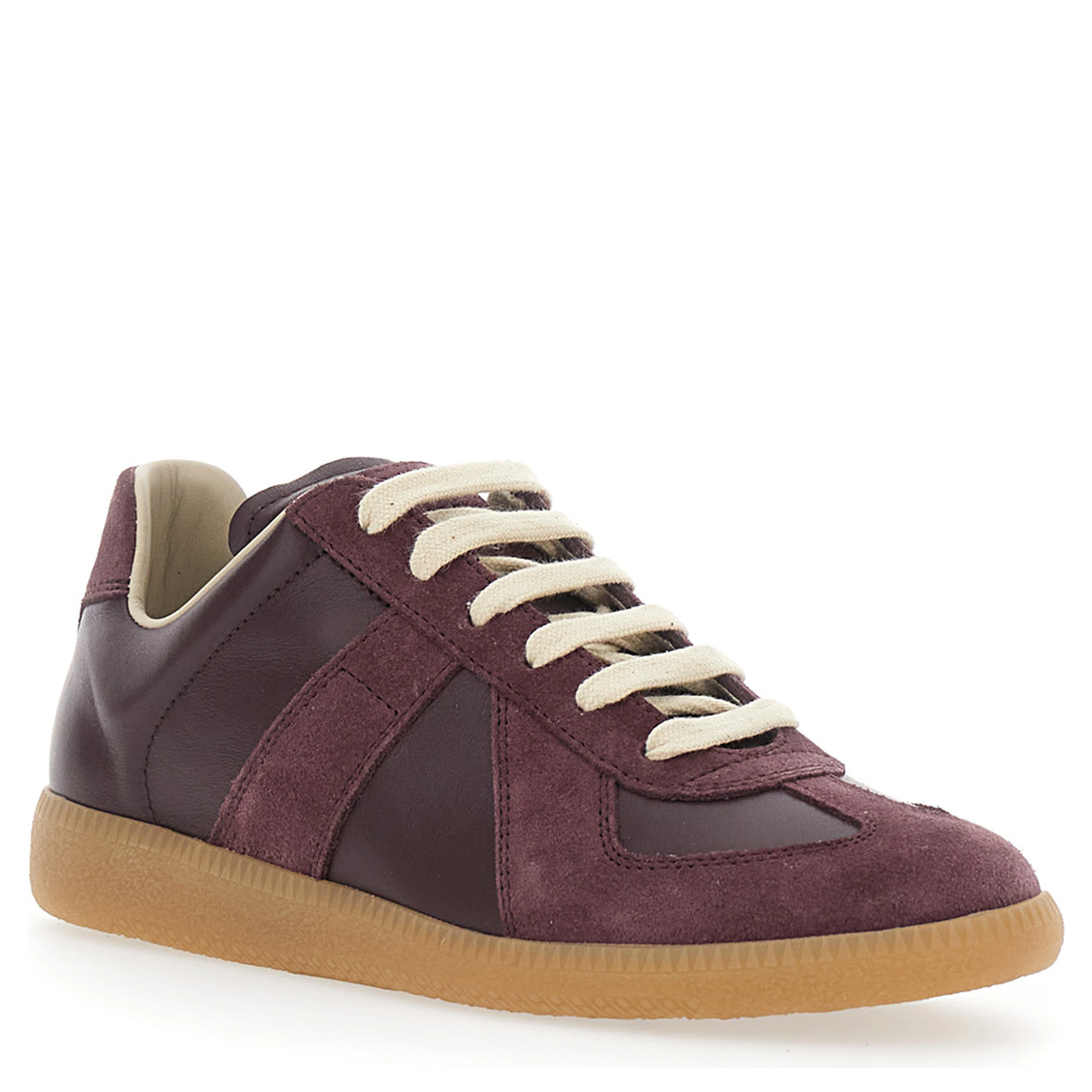 Brown Low Top Sneakers in Leather and Suede for Women