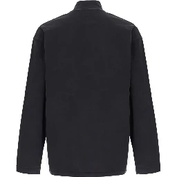 UNISEX MOCK NECK ERL SCRIPT LONG SLEEVE TEE KNIT with high collar and long sleeves in Black Cotton Unisex