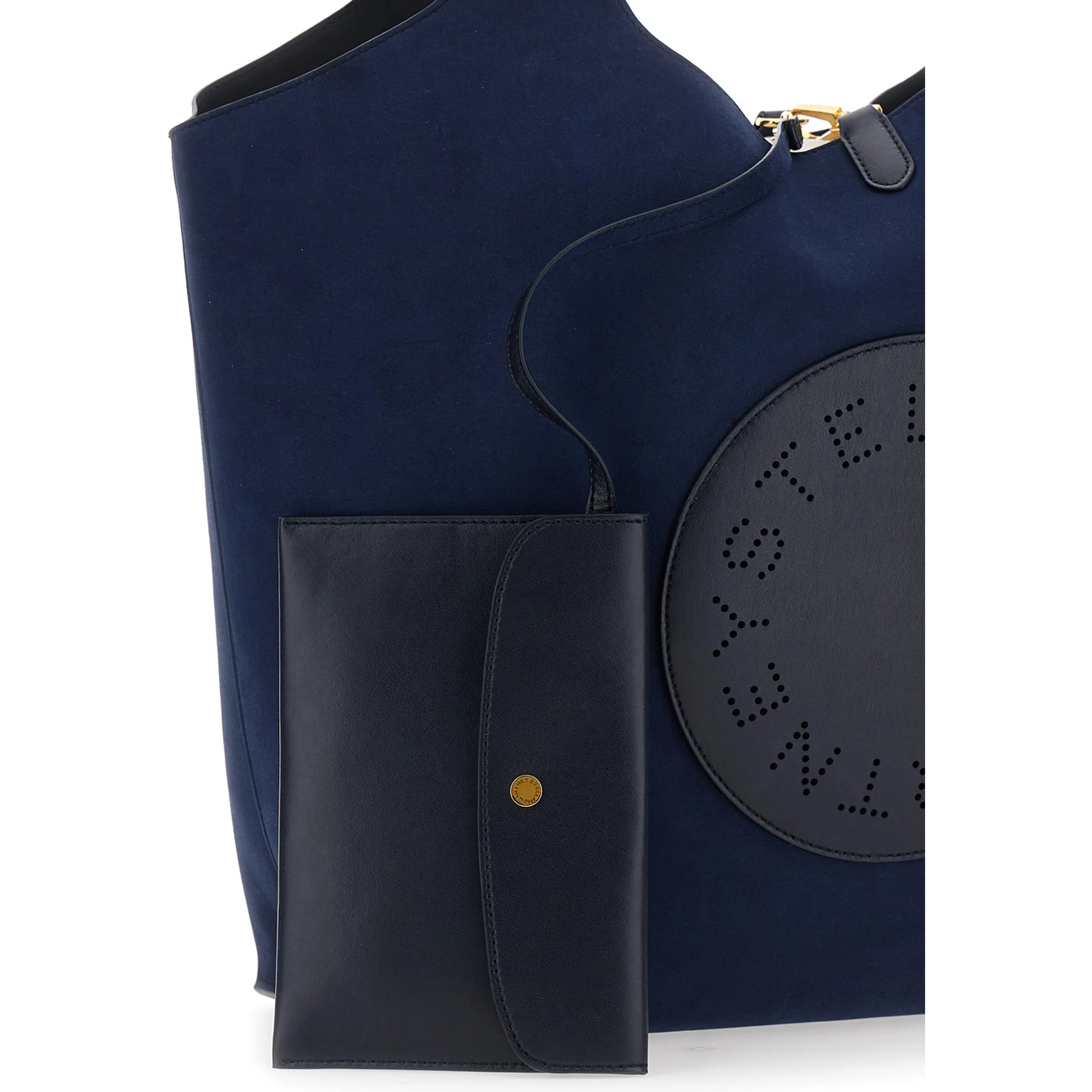 Reversible Tote Bag with Alter Mat and Alter Suede in Blue Polyester for Women