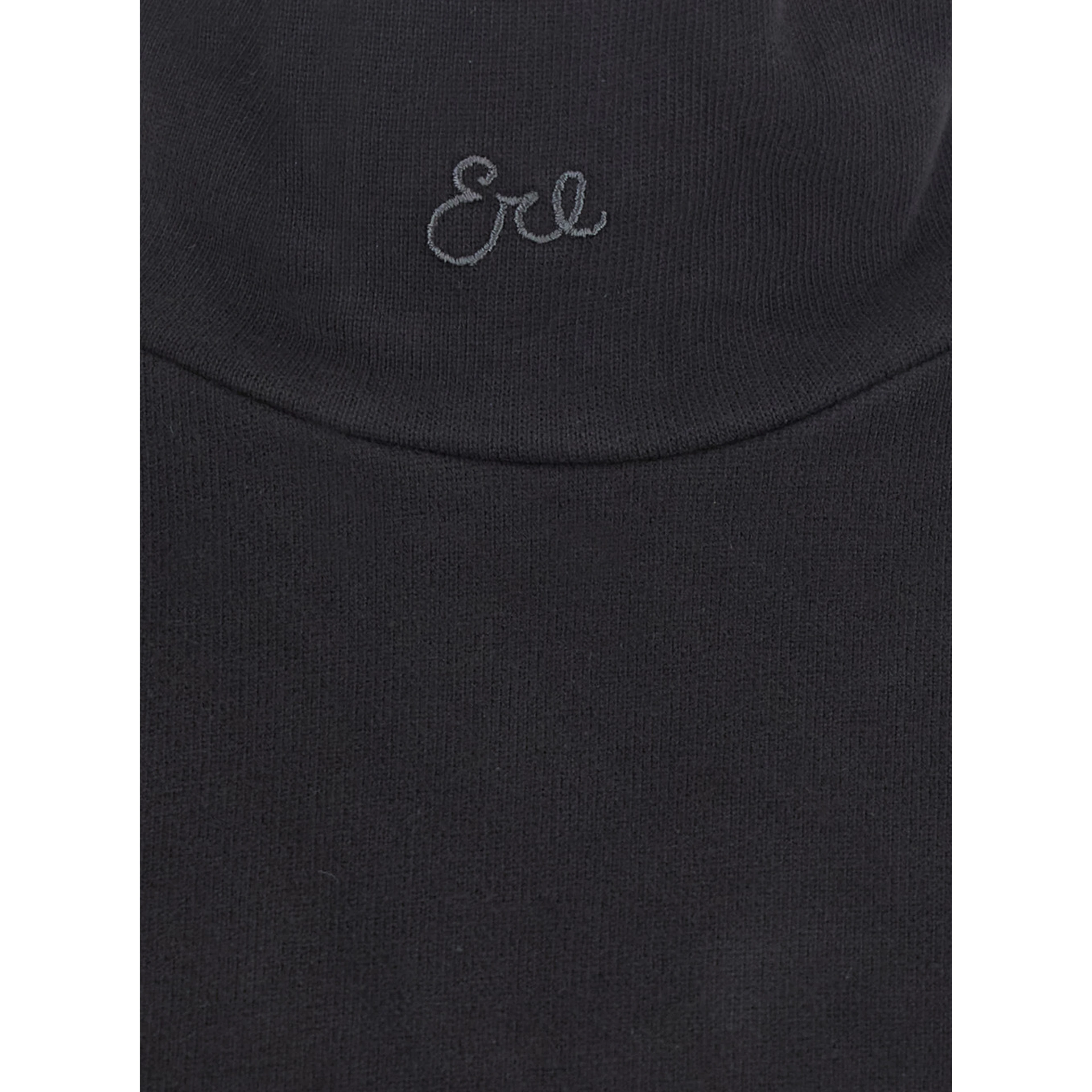 UNISEX MOCK NECK ERL SCRIPT LONG SLEEVE TEE KNIT with high collar and long sleeves in Black Cotton Unisex