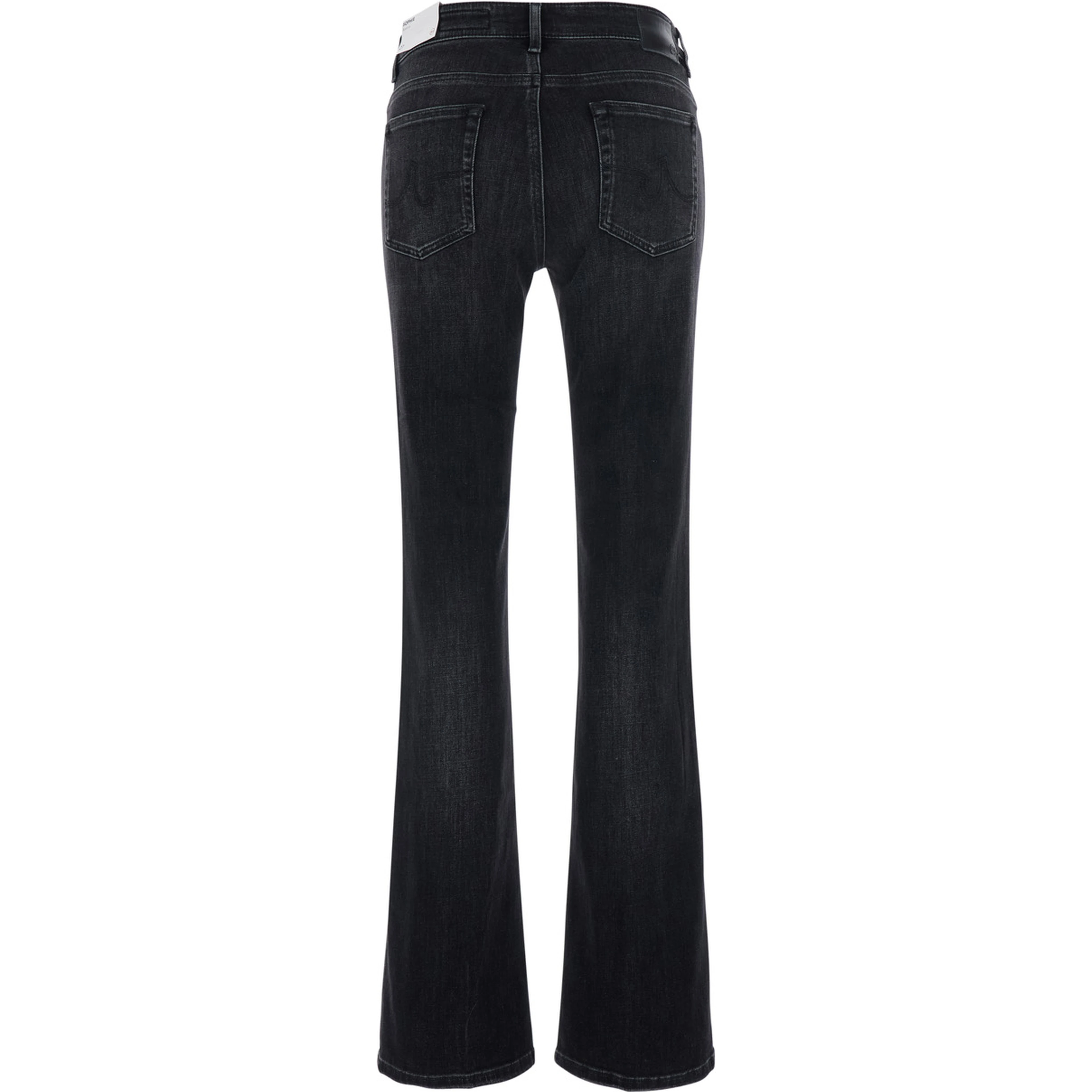 Sophie Gray High-Waisted Jeans with Flared Leg and Logo Patch on the Back in Denim for Women
