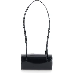 MIE BAG is a shoulder bag with adjustable strap and black embossed logo for women