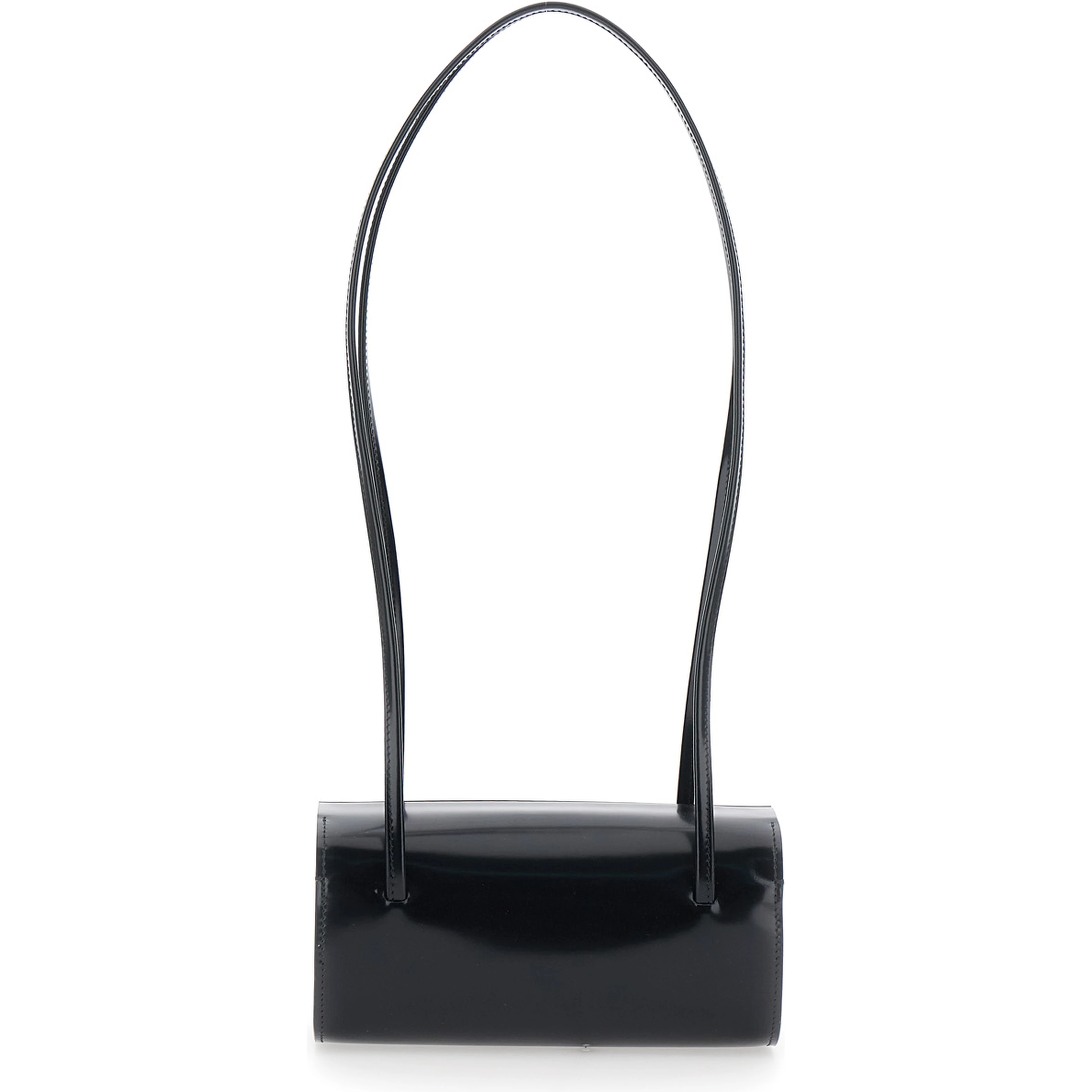 MIE BAG is a shoulder bag with adjustable strap and black embossed logo for women