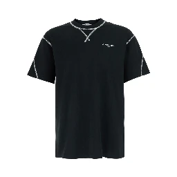 Black T-shirt with logo on the front in Cotton Men