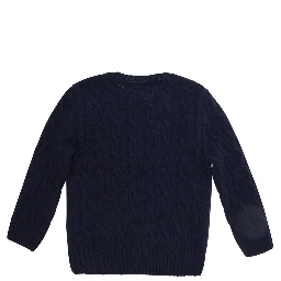 Blue Sweater with Pony on the front in wool and cashmere for boy