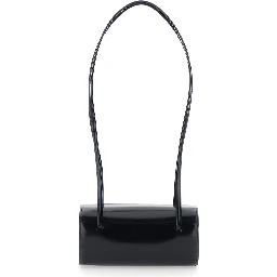 MIE BAG is a shoulder bag with adjustable strap and black embossed logo for women