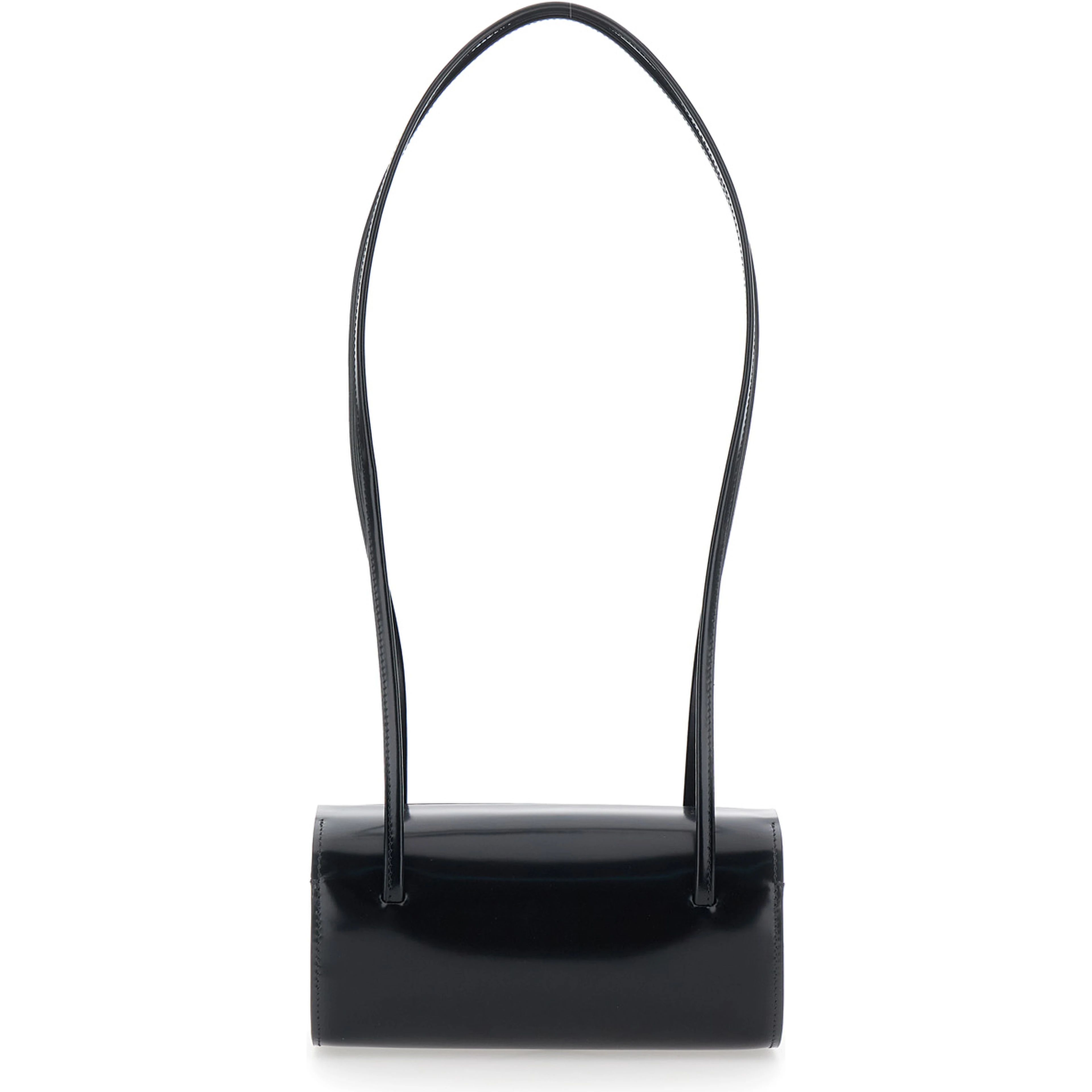 MIE BAG is a shoulder bag with adjustable strap and black embossed logo for women