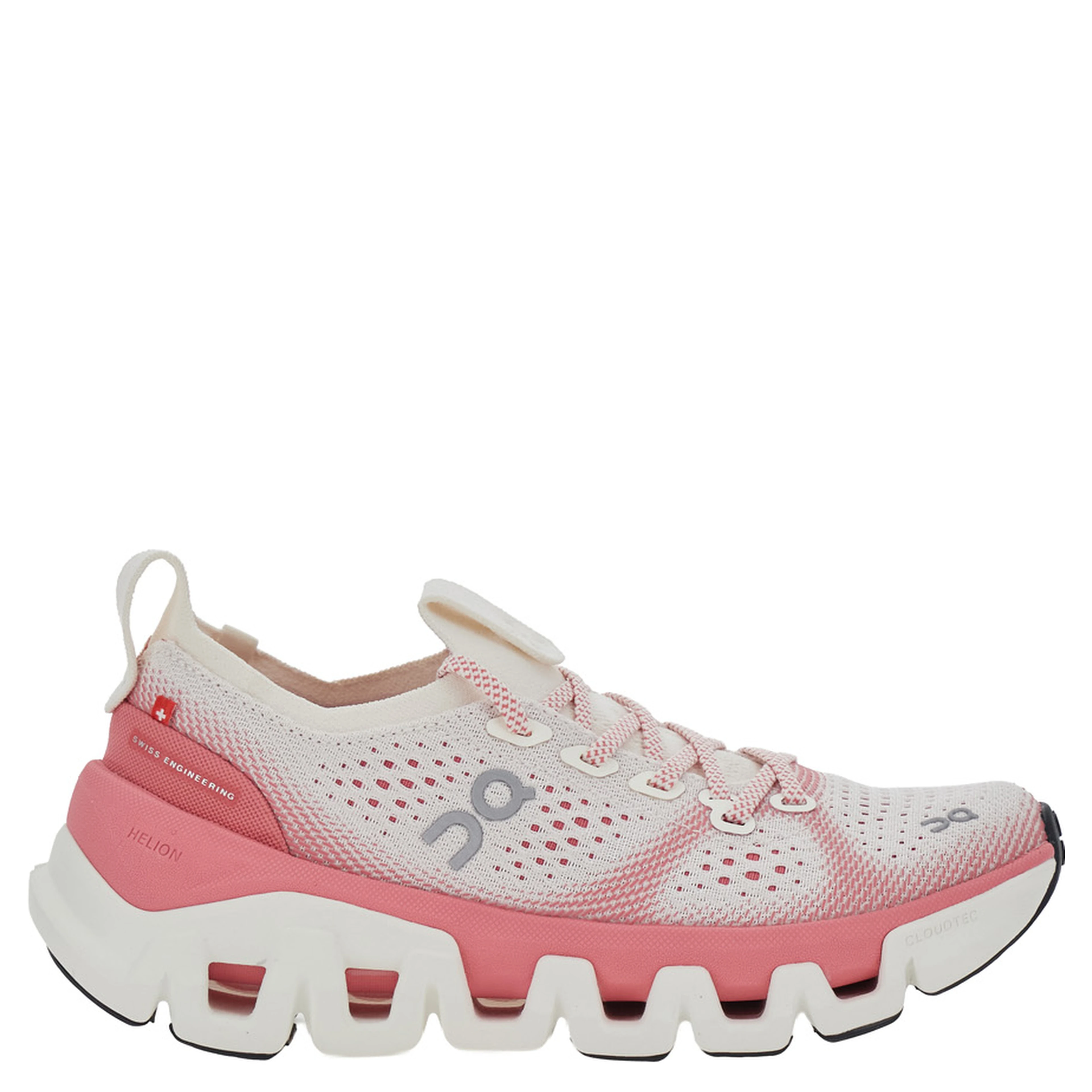 CloudXTempo Pink Low Top Sneakers with Perforated Design and Logo on the Side in Tech Fabric for Women