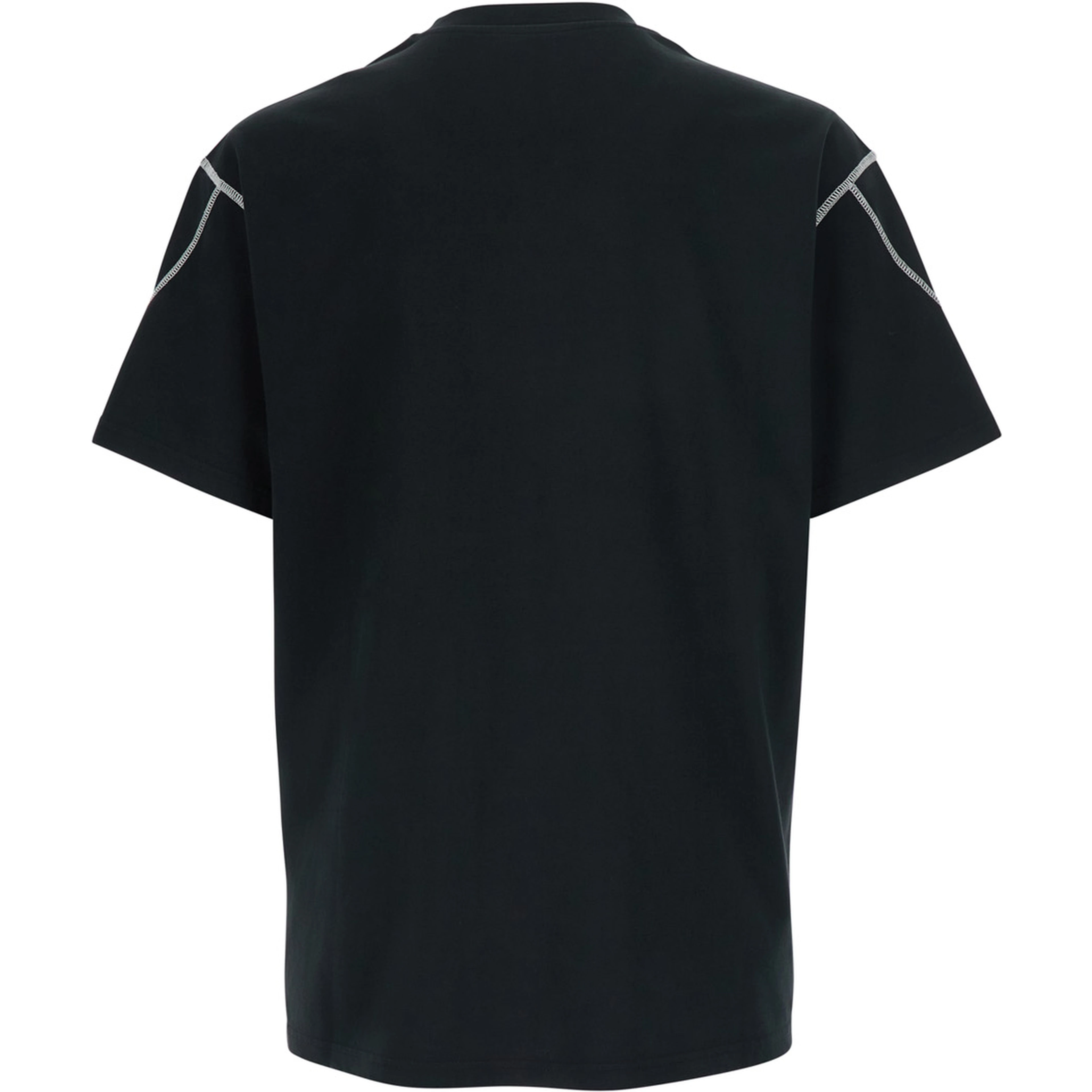 Black T-shirt with logo on the front in Cotton Men