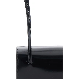 MIE BAG is a shoulder bag with adjustable strap and black embossed logo for women