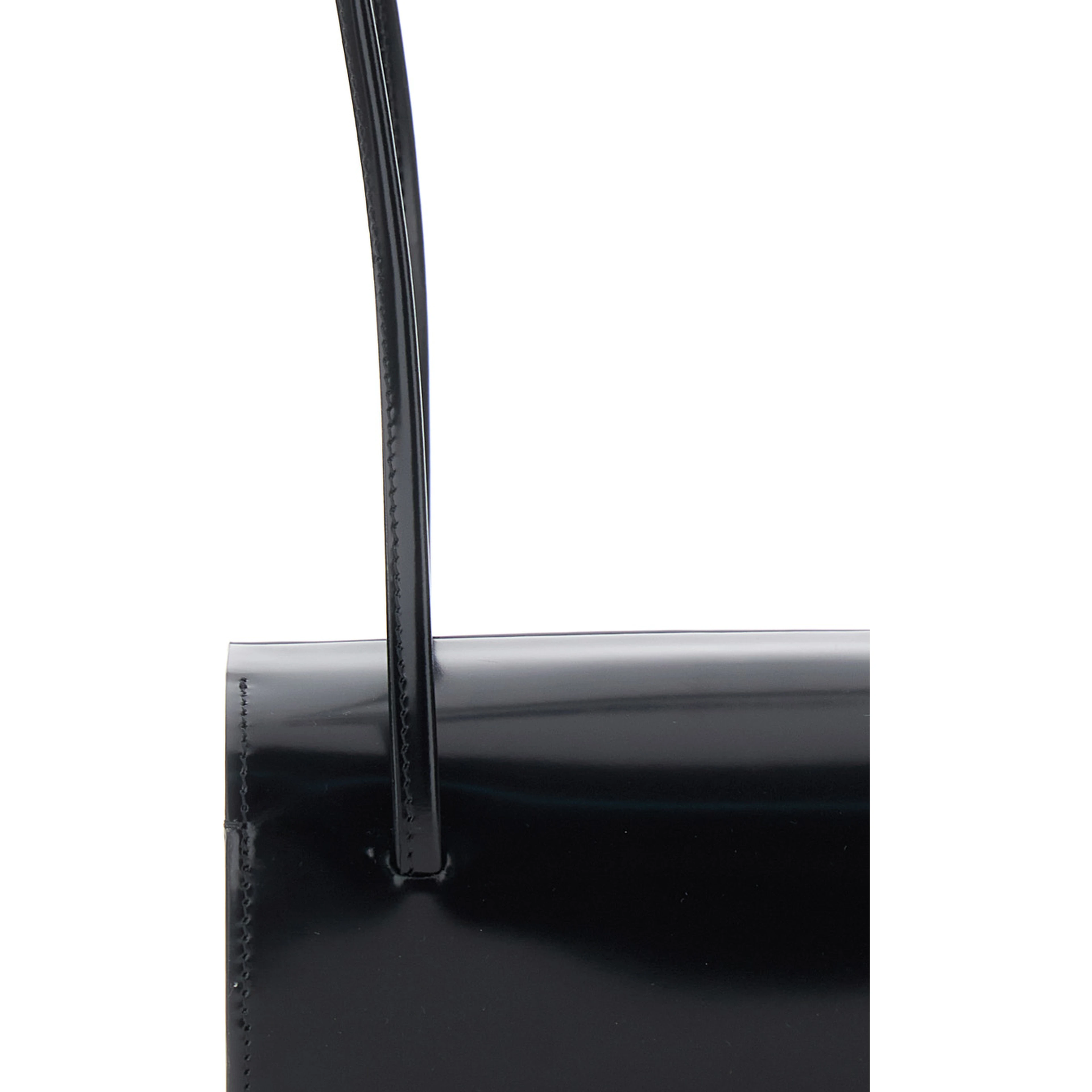 MIE BAG is a shoulder bag with adjustable strap and black embossed logo for women