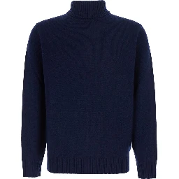 Turtleneck ML F.7gg with long sleeves and wool and cashmere fabric blue women