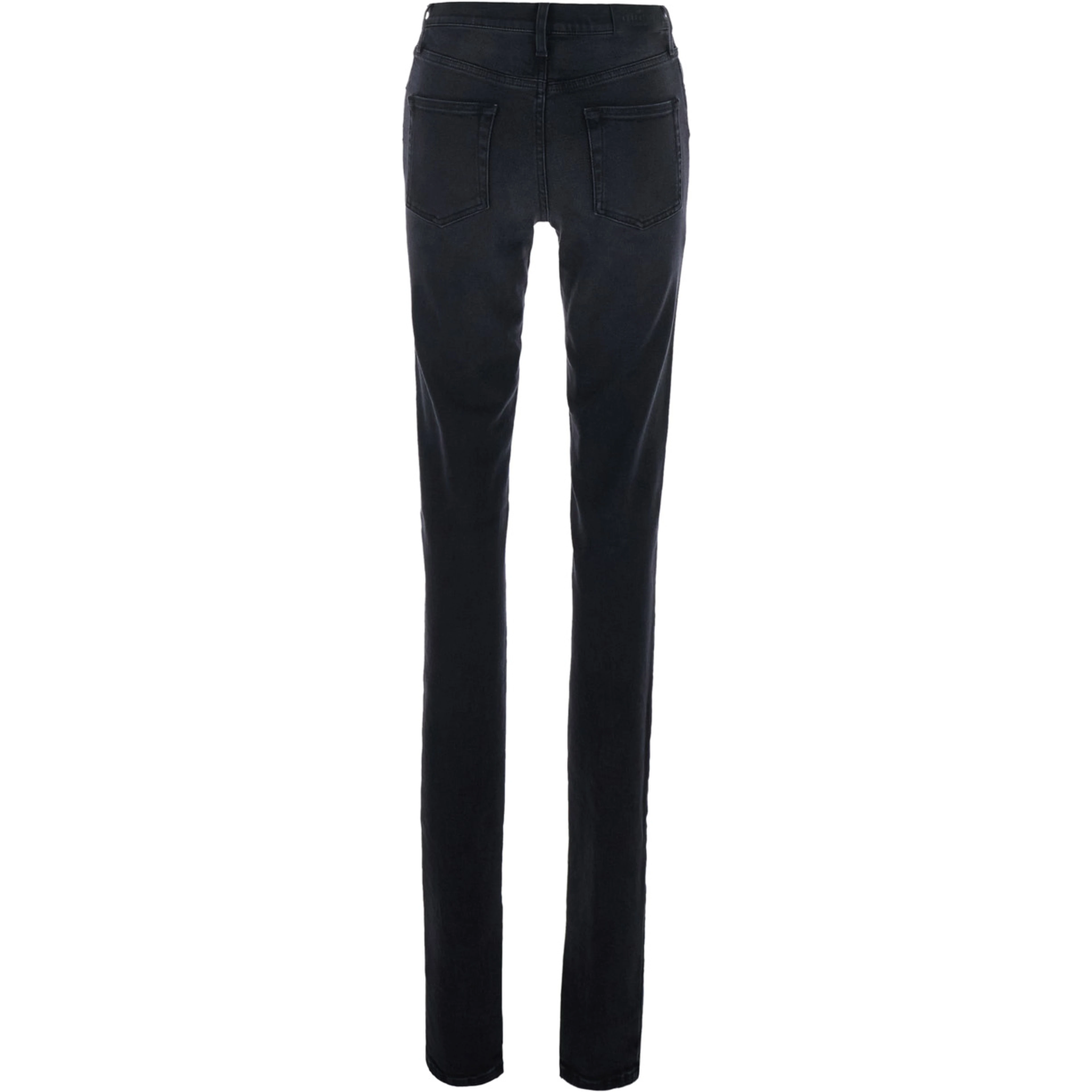 Black Mid-rise jeans with split hems in  denim for women