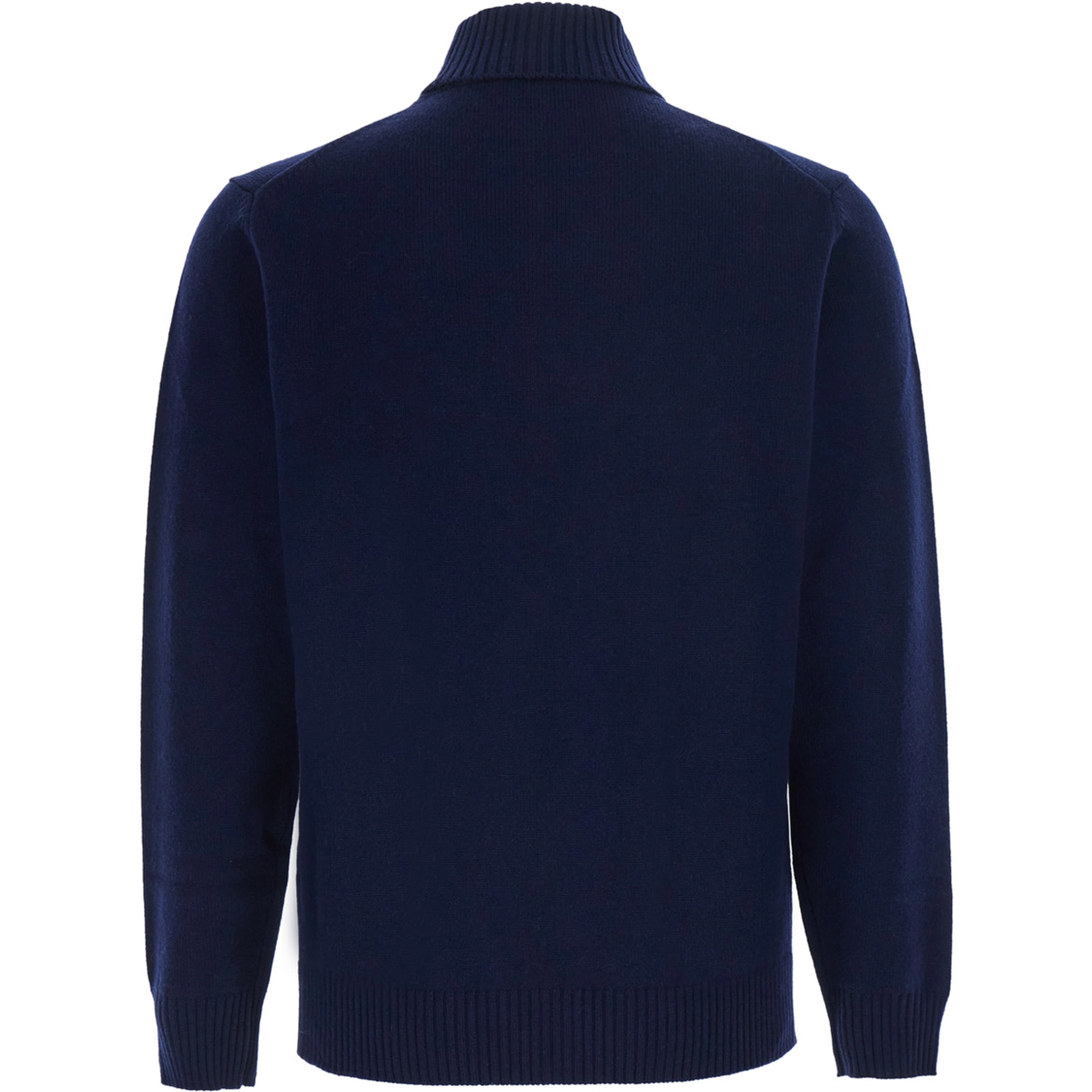 Turtleneck ML F.7gg with long sleeves and wool and cashmere fabric blue women