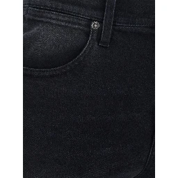 Black Mid-rise jeans with split hems in  denim for women