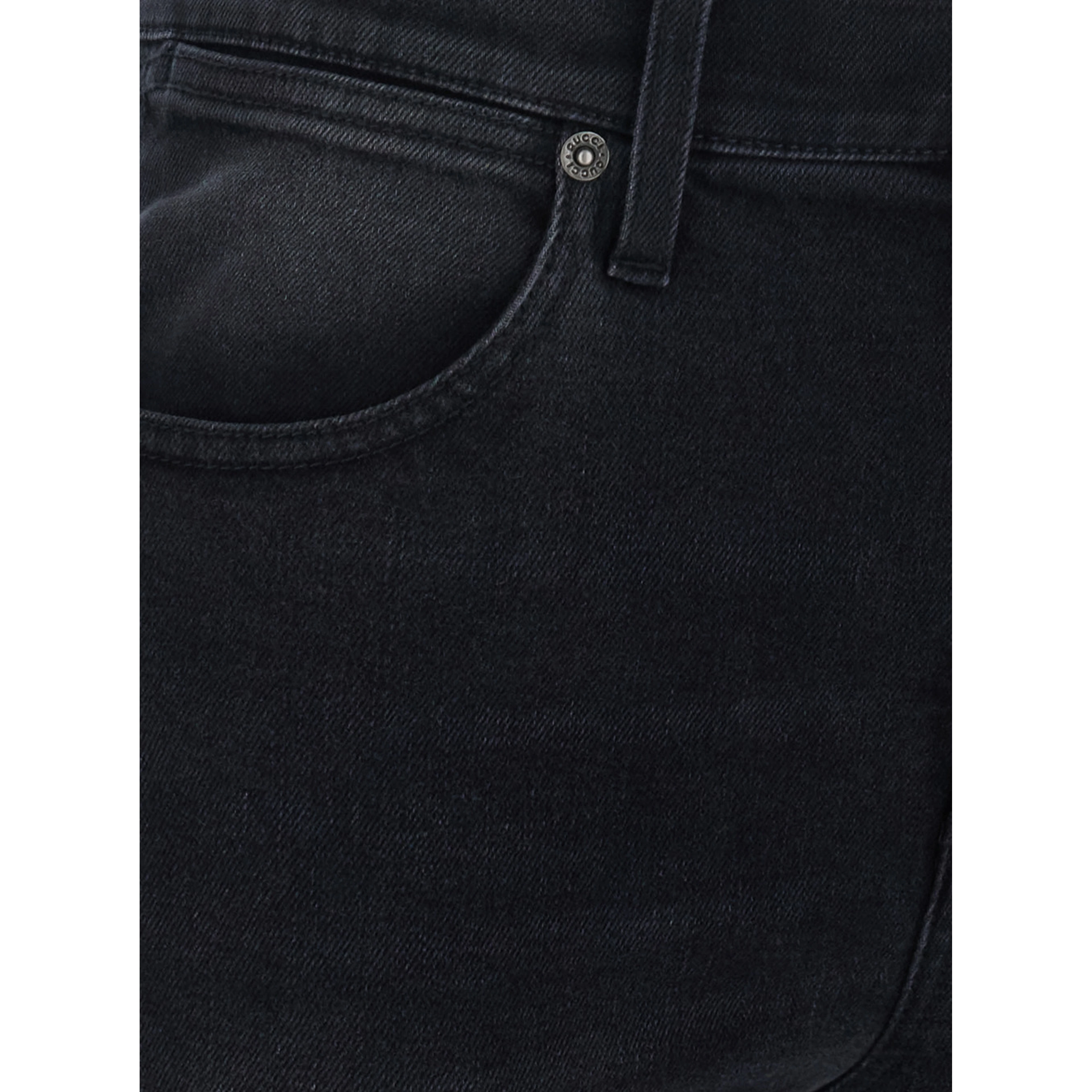 Black Mid-rise jeans with split hems in  denim for women