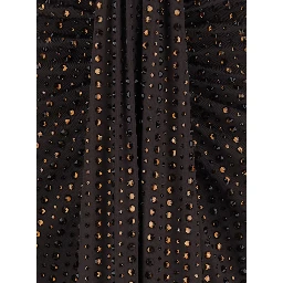 Brown Skirt with front knot and all-over sequins in Tech Fabric for women