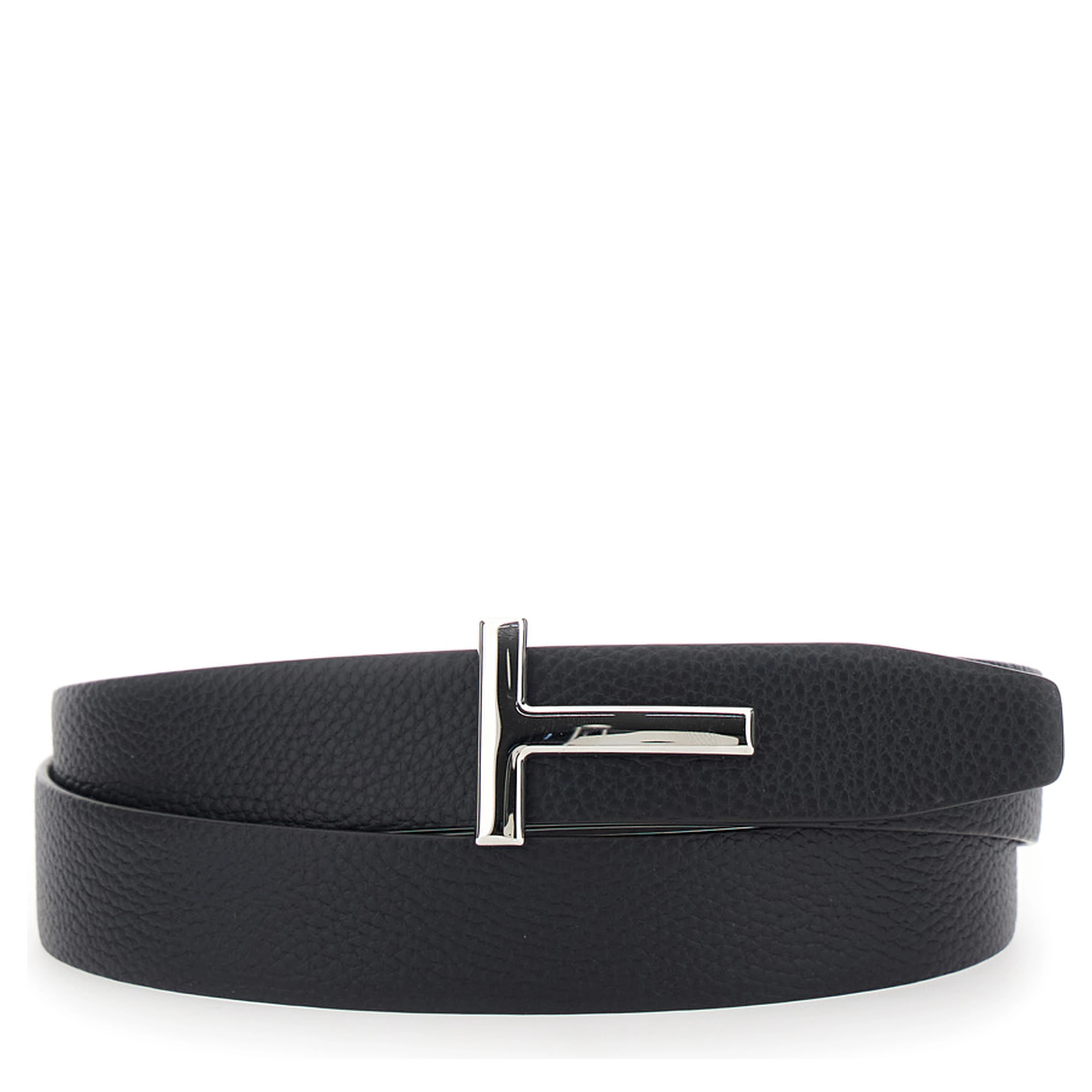 Brown Belt with T Buckle Plate in Leather for Men