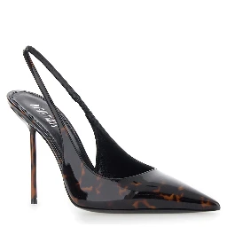 LidiaBrown Slingback with Tortoiseshell Print in Patent Leather for Women