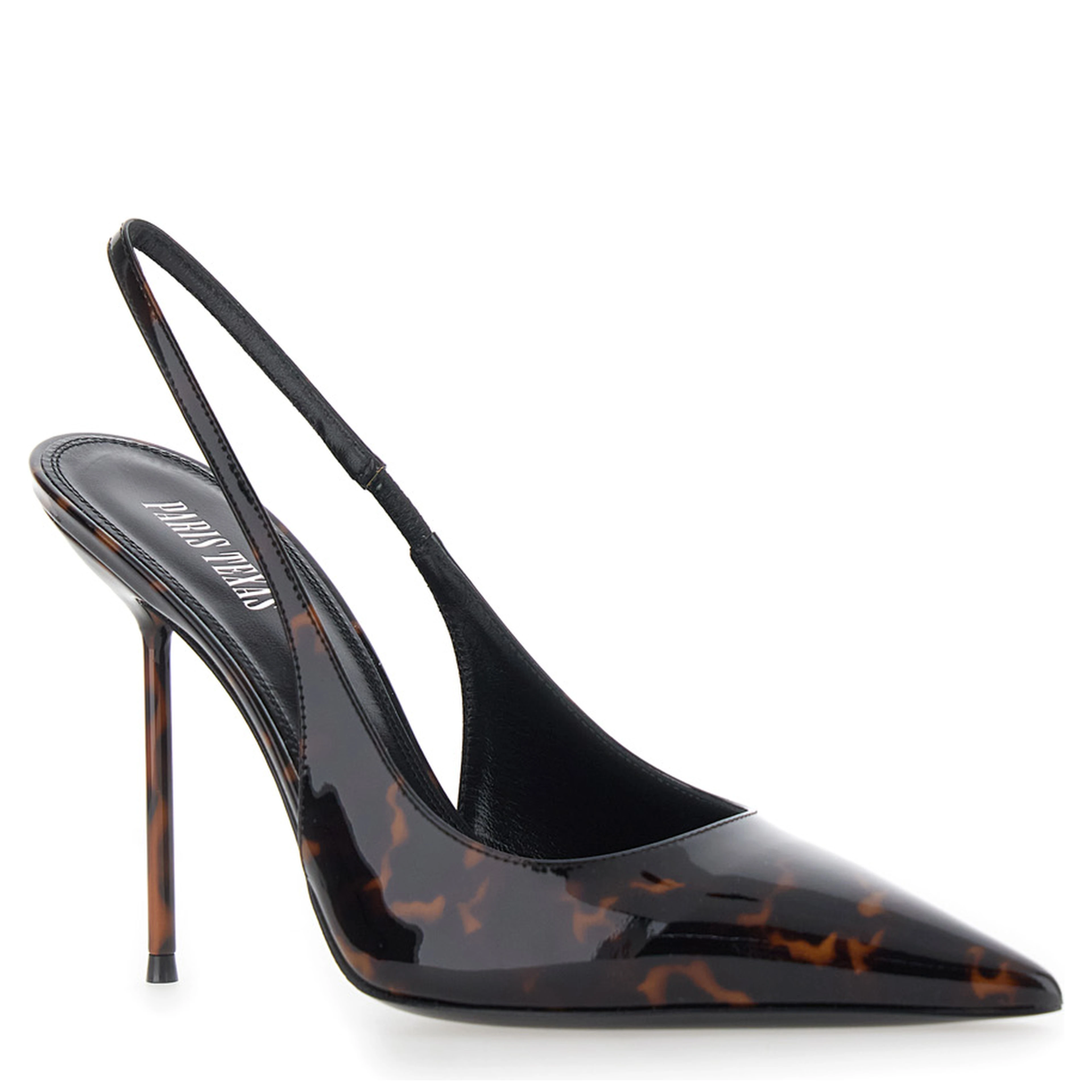 LidiaBrown Slingback with Tortoiseshell Print in Patent Leather for Women