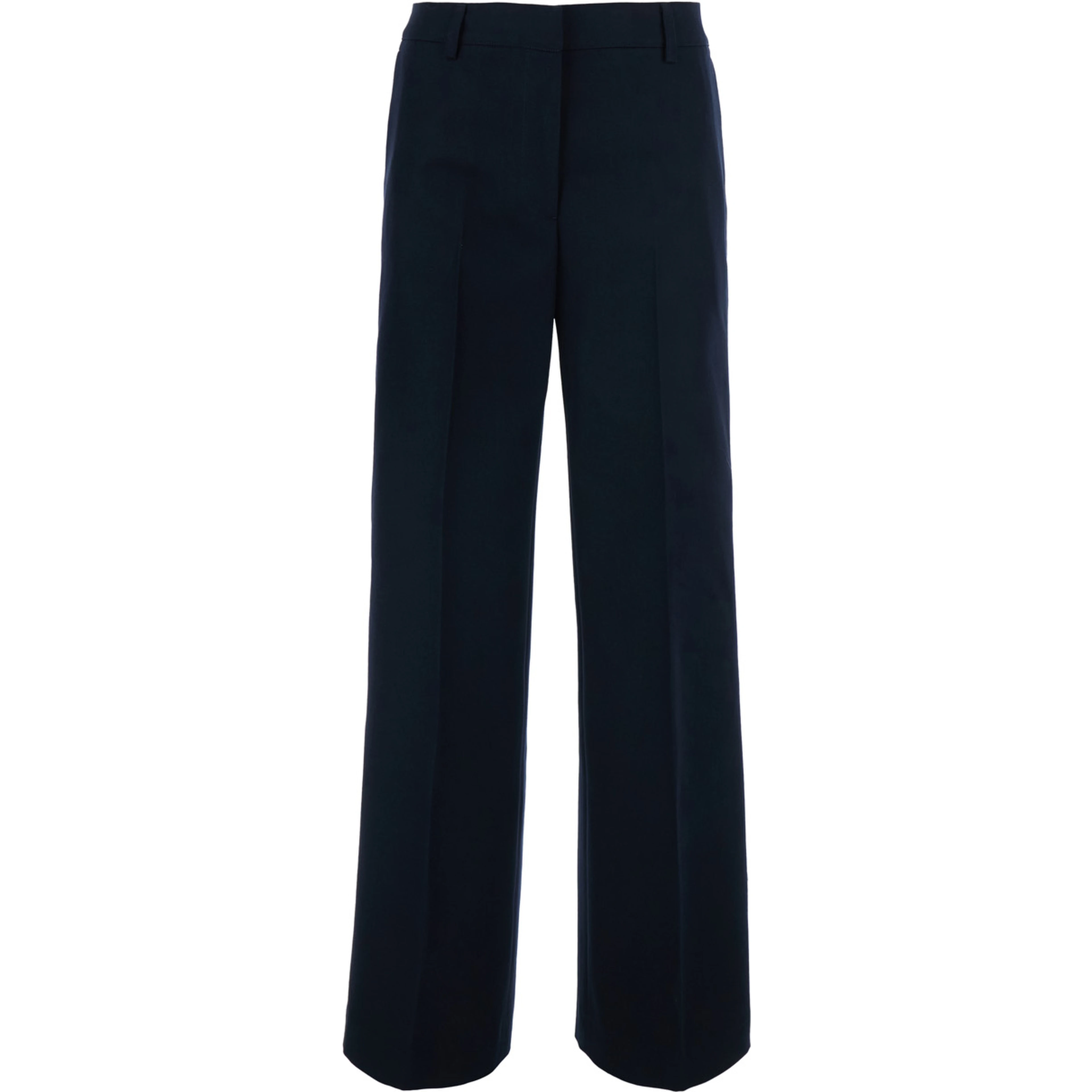 Francoise Blue Pants with a welt pocket on the back in Blend wool and cotton for women