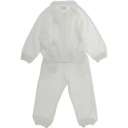 White Tracksuit with logo patch on front and elasticated hems in cotton bend baby
