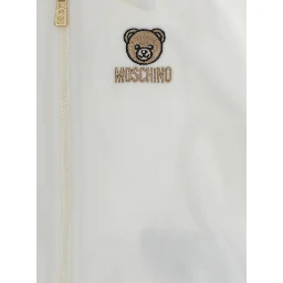 White Tracksuit with logo patch on front and elasticated hems in cotton bend baby