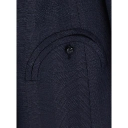 Aramis Blue Double-breasted Jacket with Peak Revers and Check Motif All-Over in Wool for Women