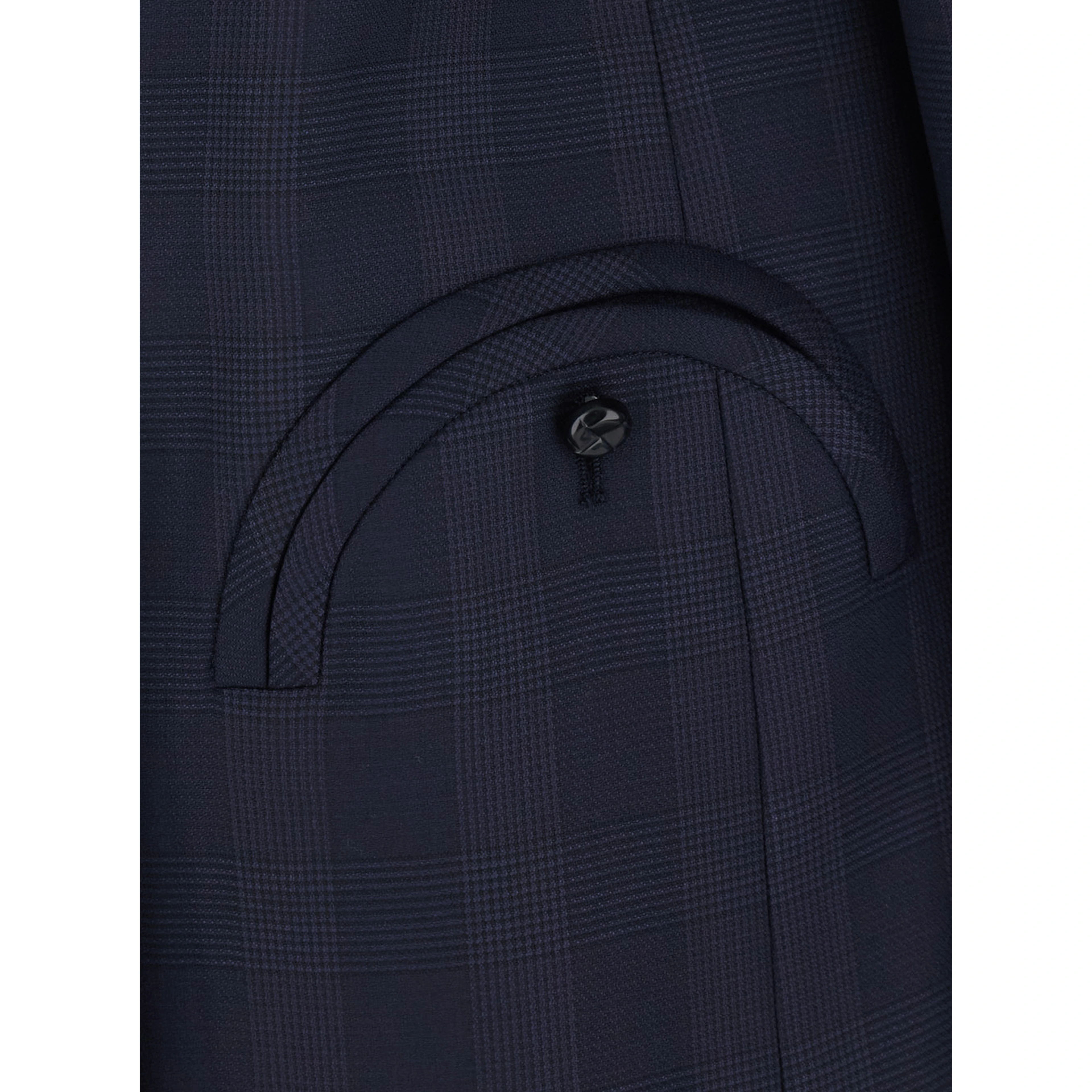 Aramis Blue Double-breasted Jacket with Peak Revers and Check Motif All-Over in Wool for Women
