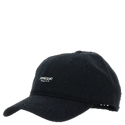 Black Baseball Cap with Logo on the Front in Cotton for Men