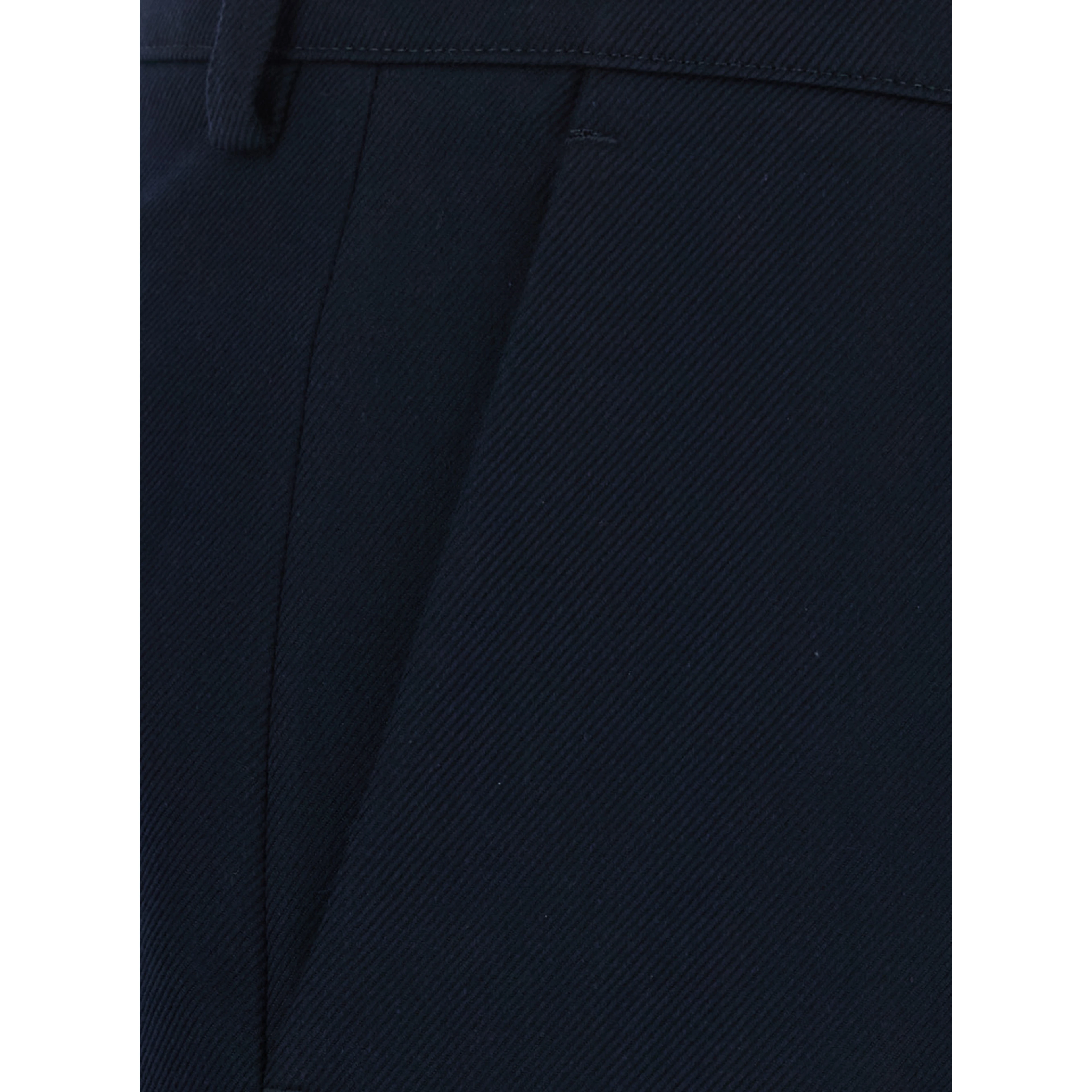 Francoise Blue Pants with a welt pocket on the back in Blend wool and cotton for women