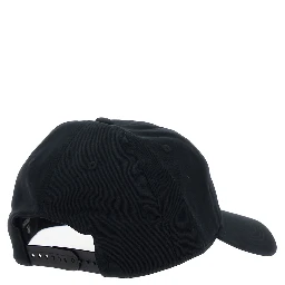 Black Baseball Cap with Logo on the Front in Cotton for Men
