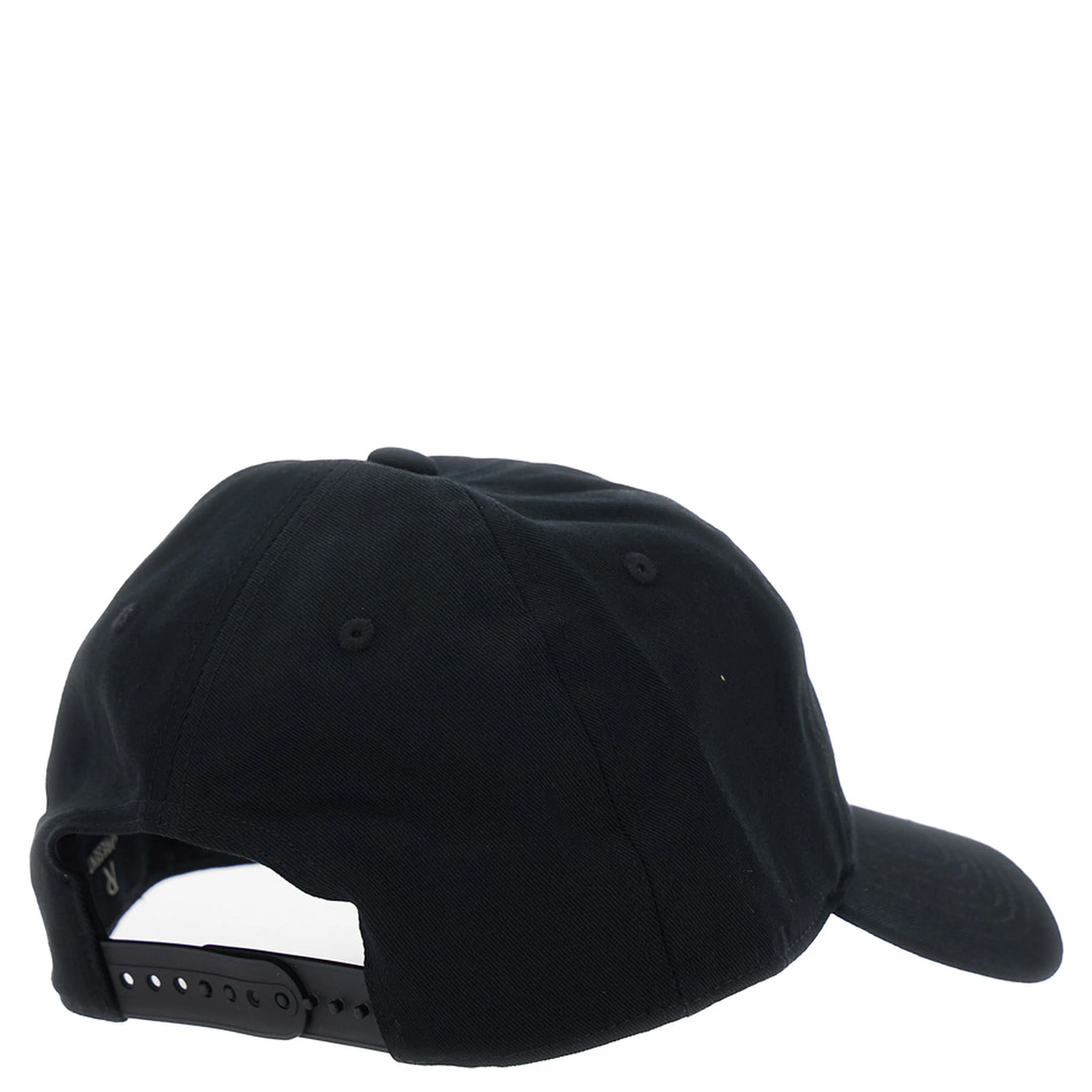 Black Baseball Cap with Logo on the Front in Cotton for Men