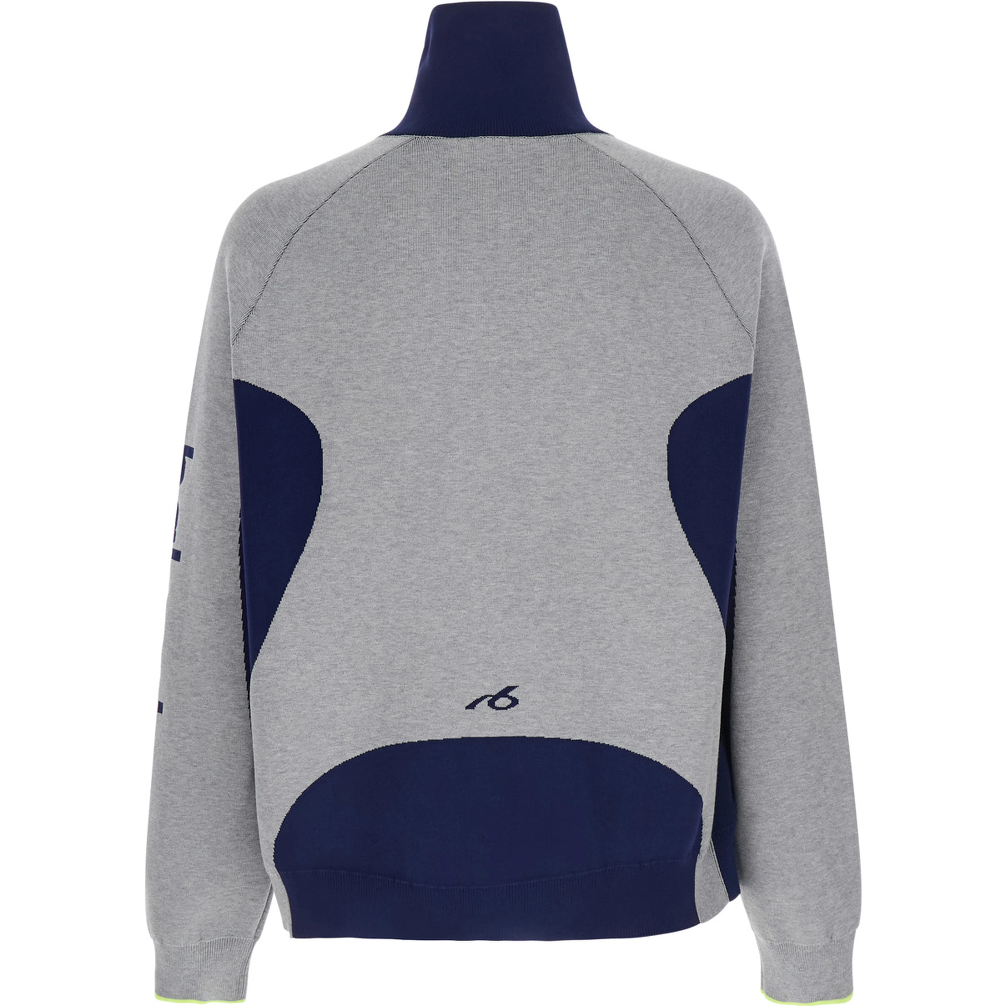 Gray Cardigan with contrasting high collar and maxi logo lettering on the sleeve in cotton for men