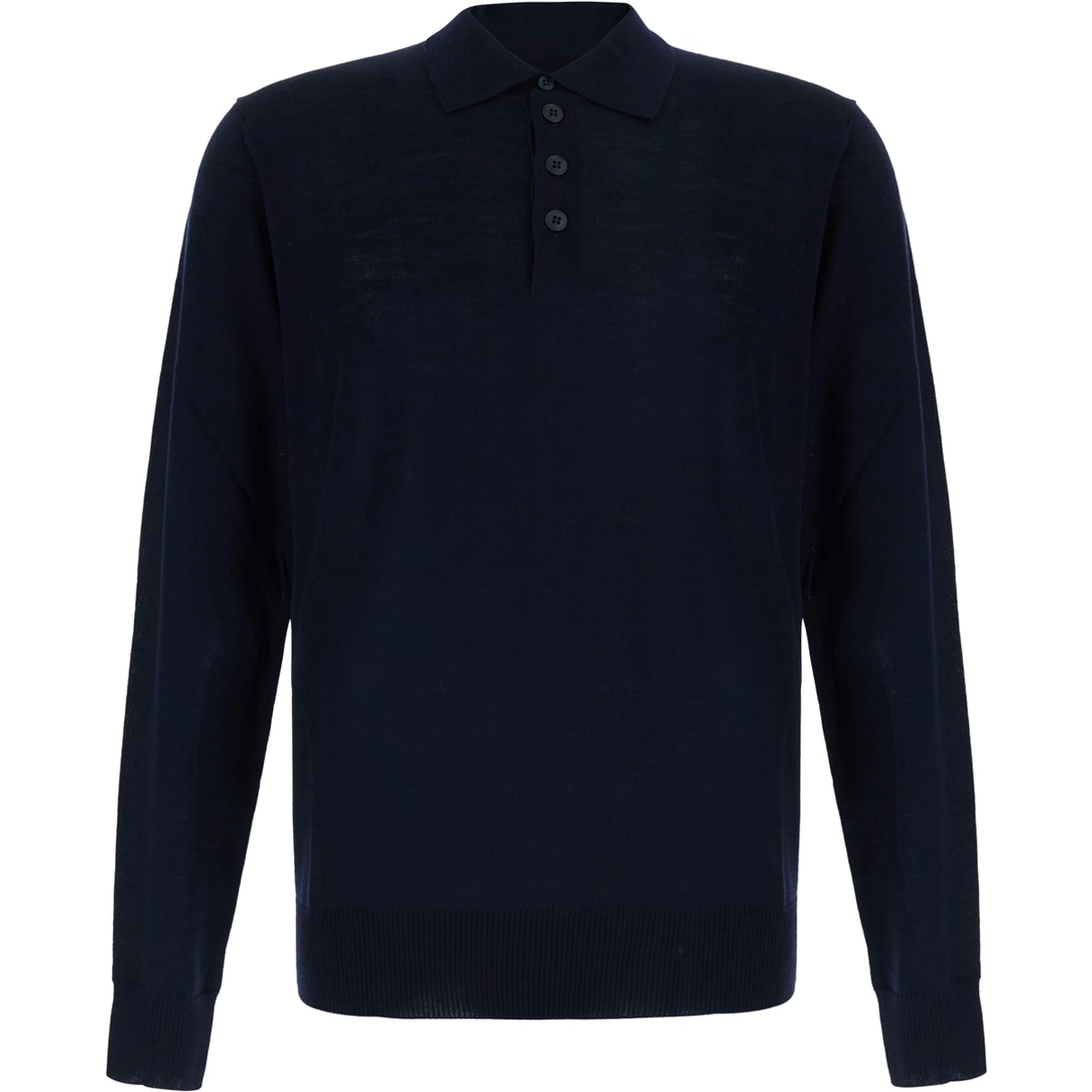 Blue Polo Shirt with tone-on-tone logo in Wool for Men