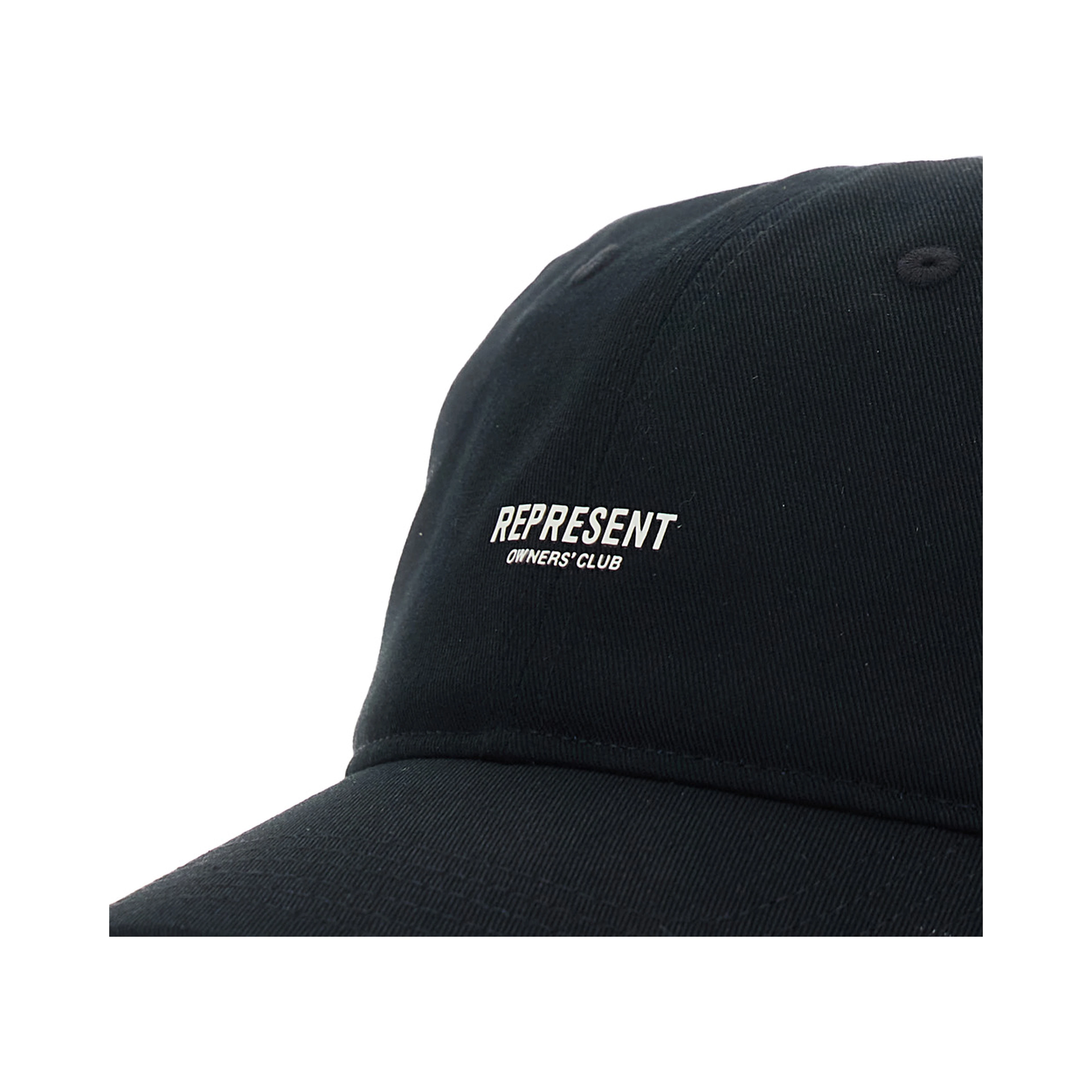 Black Baseball Cap with Logo on the Front in Cotton for Men