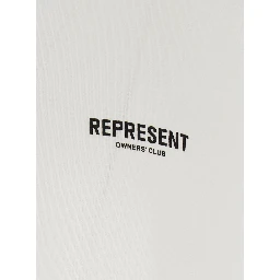 White Crew neck T-shirt with logo lettering on front and back in  cotton for men