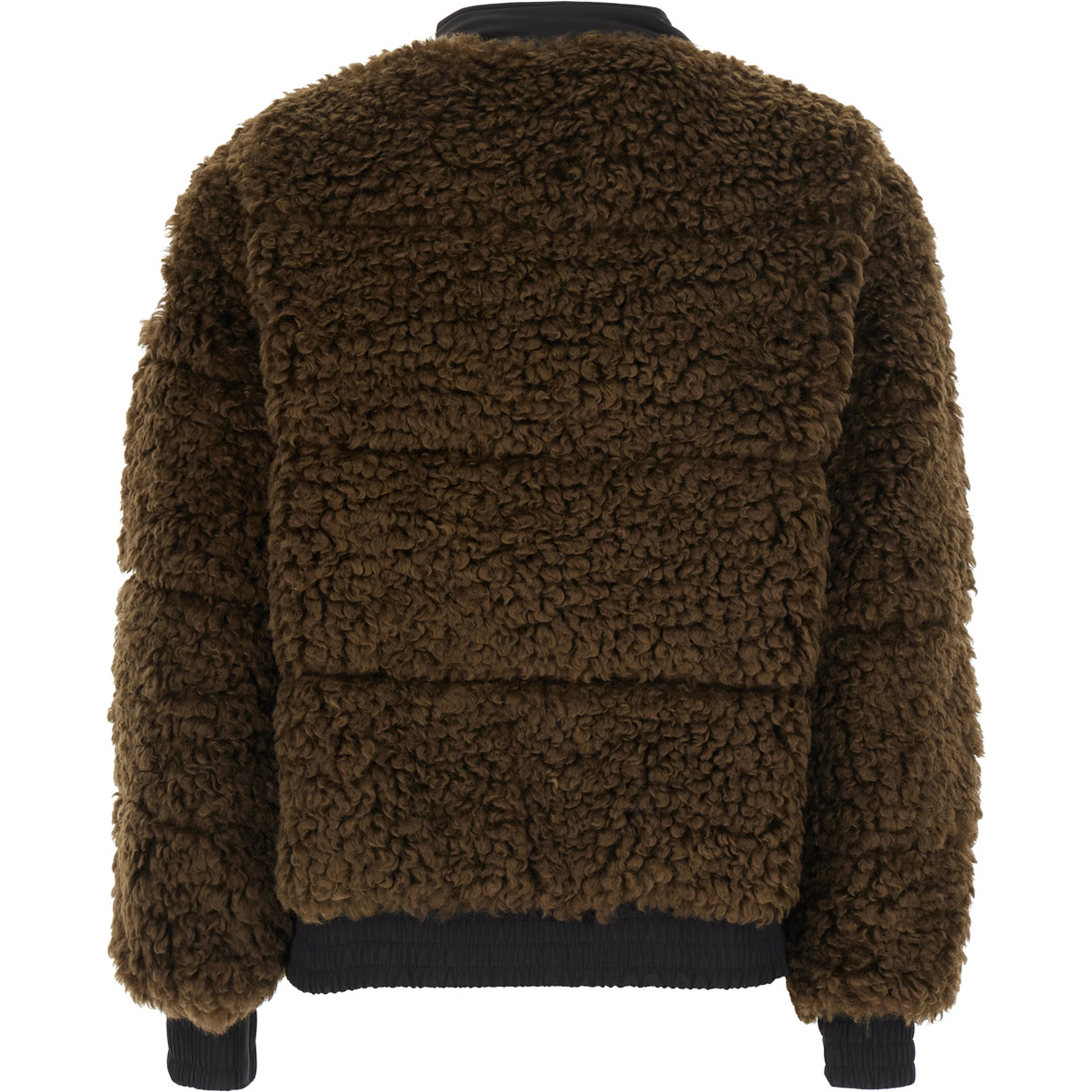VALERY Brown Down jacket with all-over eco-fur in Tech Fabric women