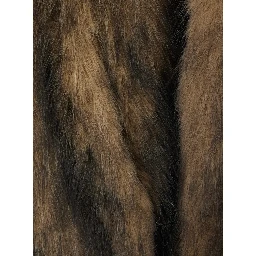 Beige Coat with Wide Collar in Eco Fur for Women