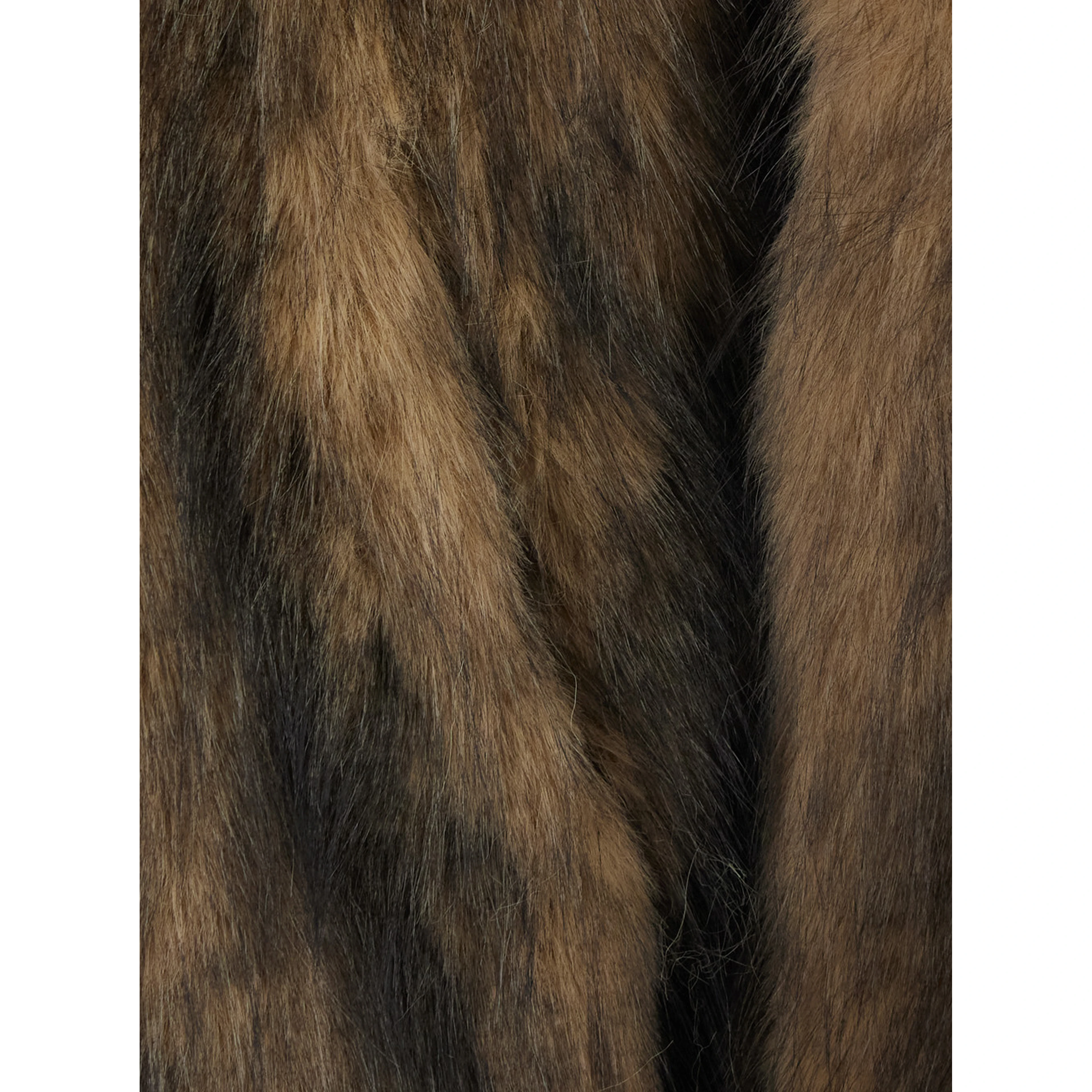Beige Coat with Wide Collar in Eco Fur for Women