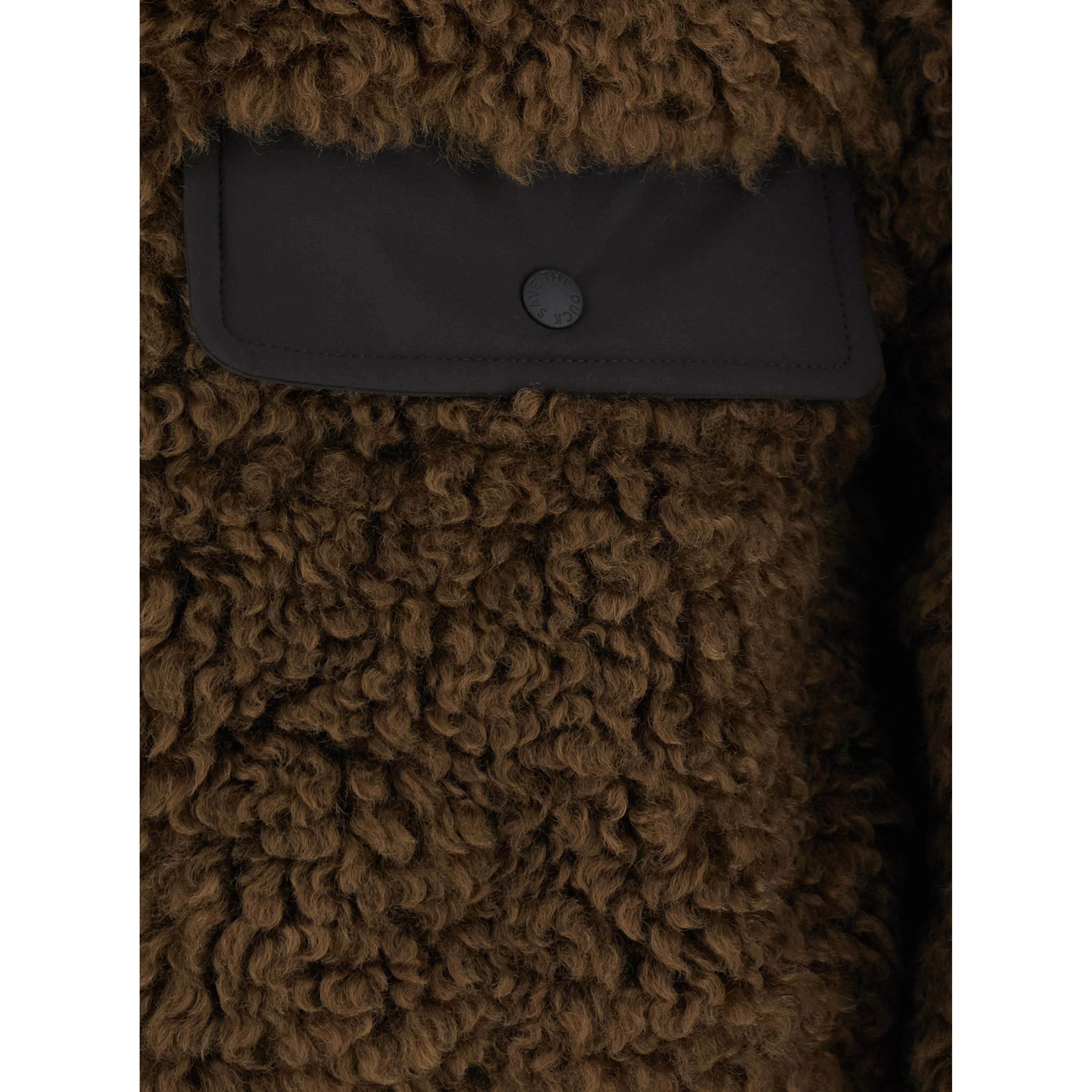 VALERY Brown Down jacket with all-over eco-fur in Tech Fabric women
