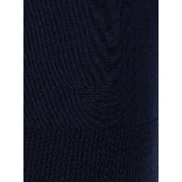 Blue Polo Shirt with tone-on-tone logo in Wool for Men