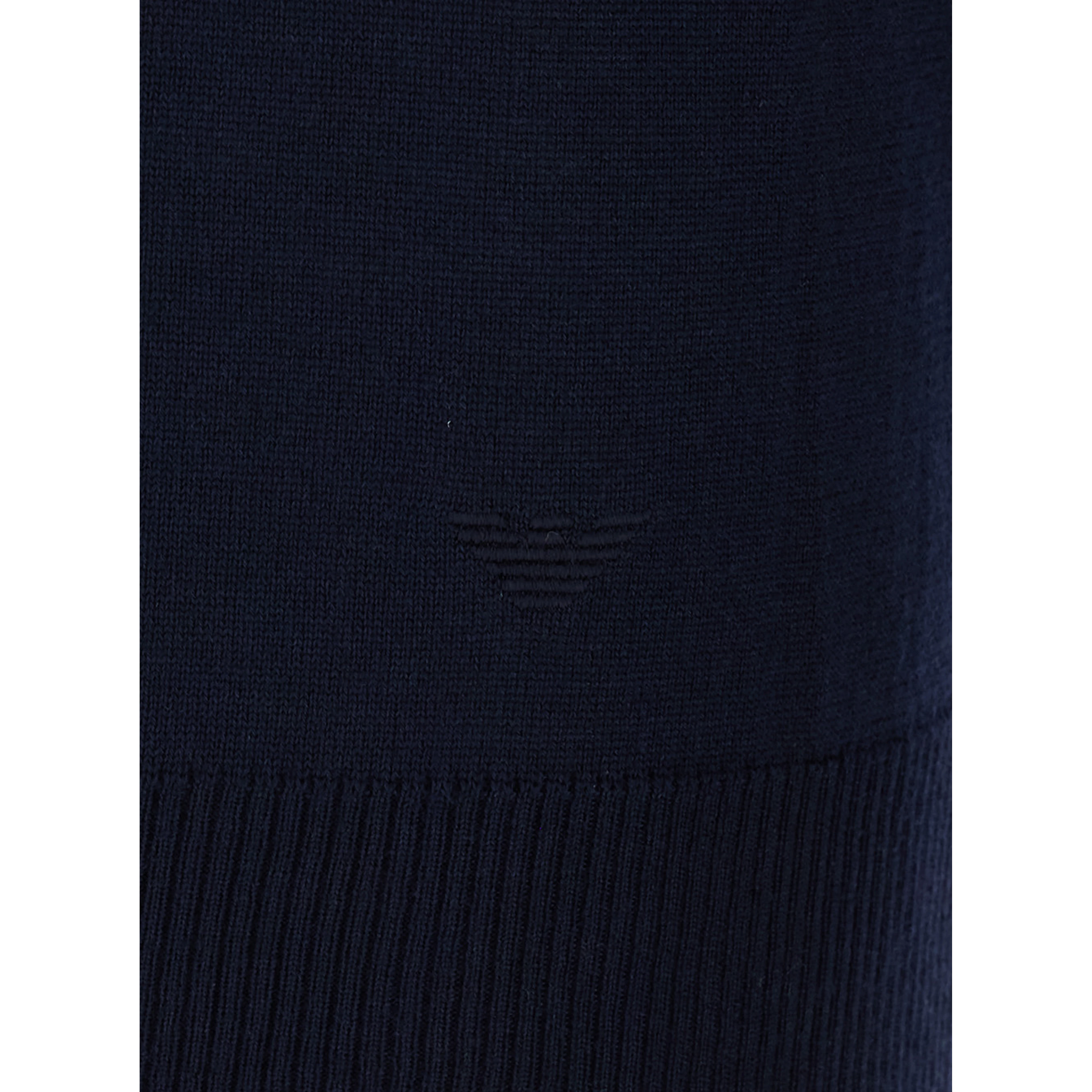 Blue Polo Shirt with tone-on-tone logo in Wool for Men