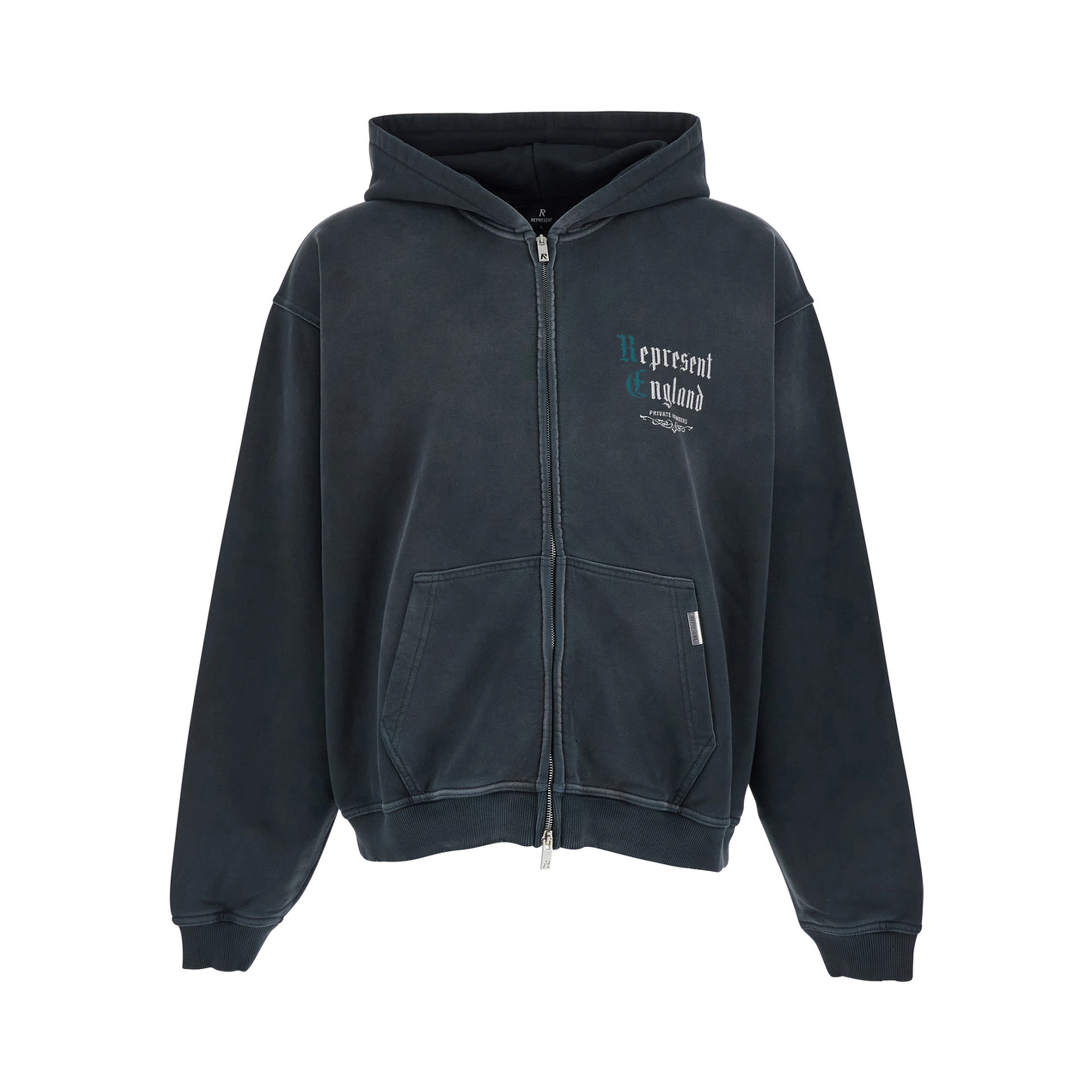 Black Hooded sweatshirt with fixed hood and maxi logo on the back in cotton for men