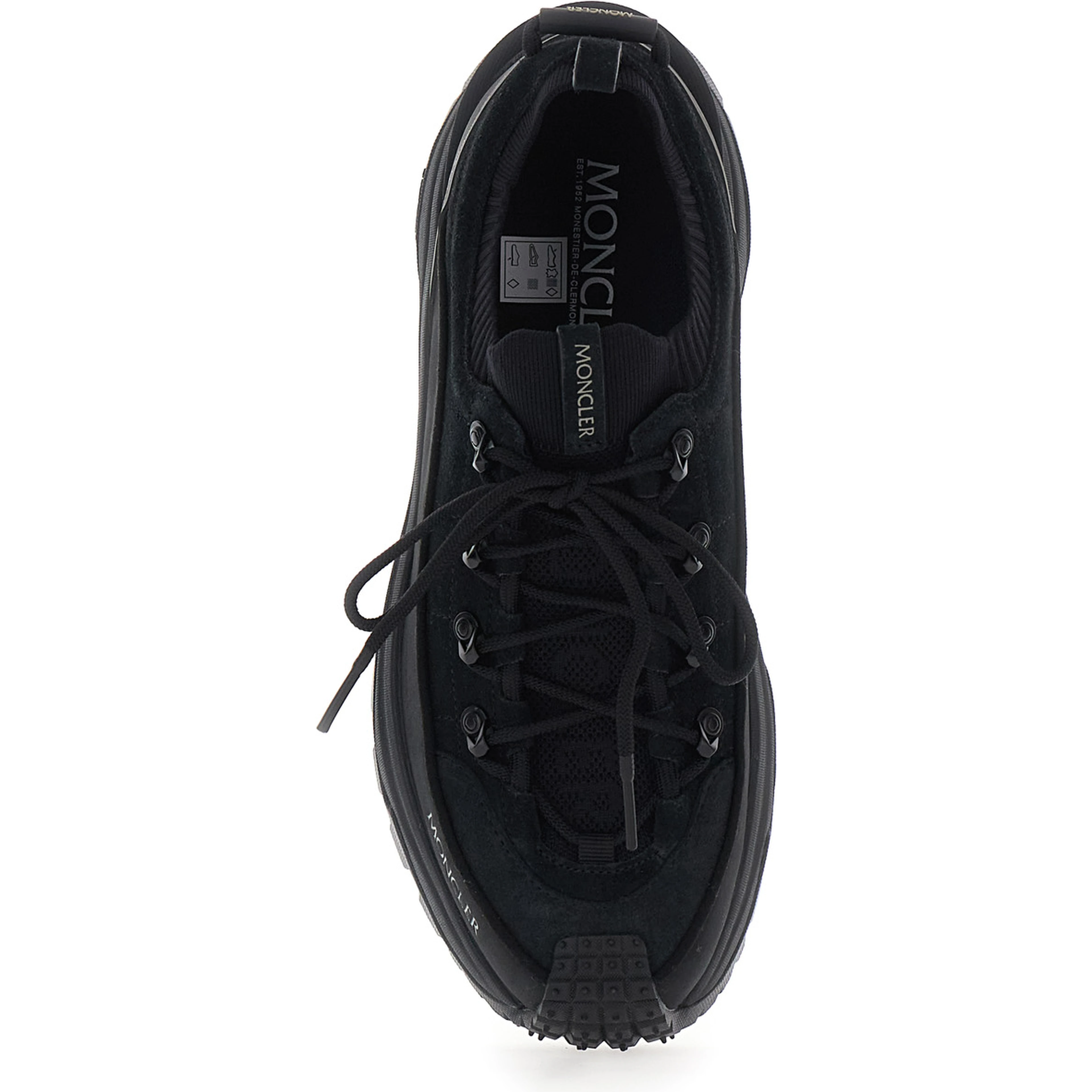 Trailgrip Black Sneaker with Logo Detail on the Front and Chunky Sole in Leather for Men