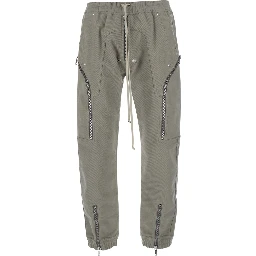 Heizer Grey Pants with side zip cargo pockets in cotton for men