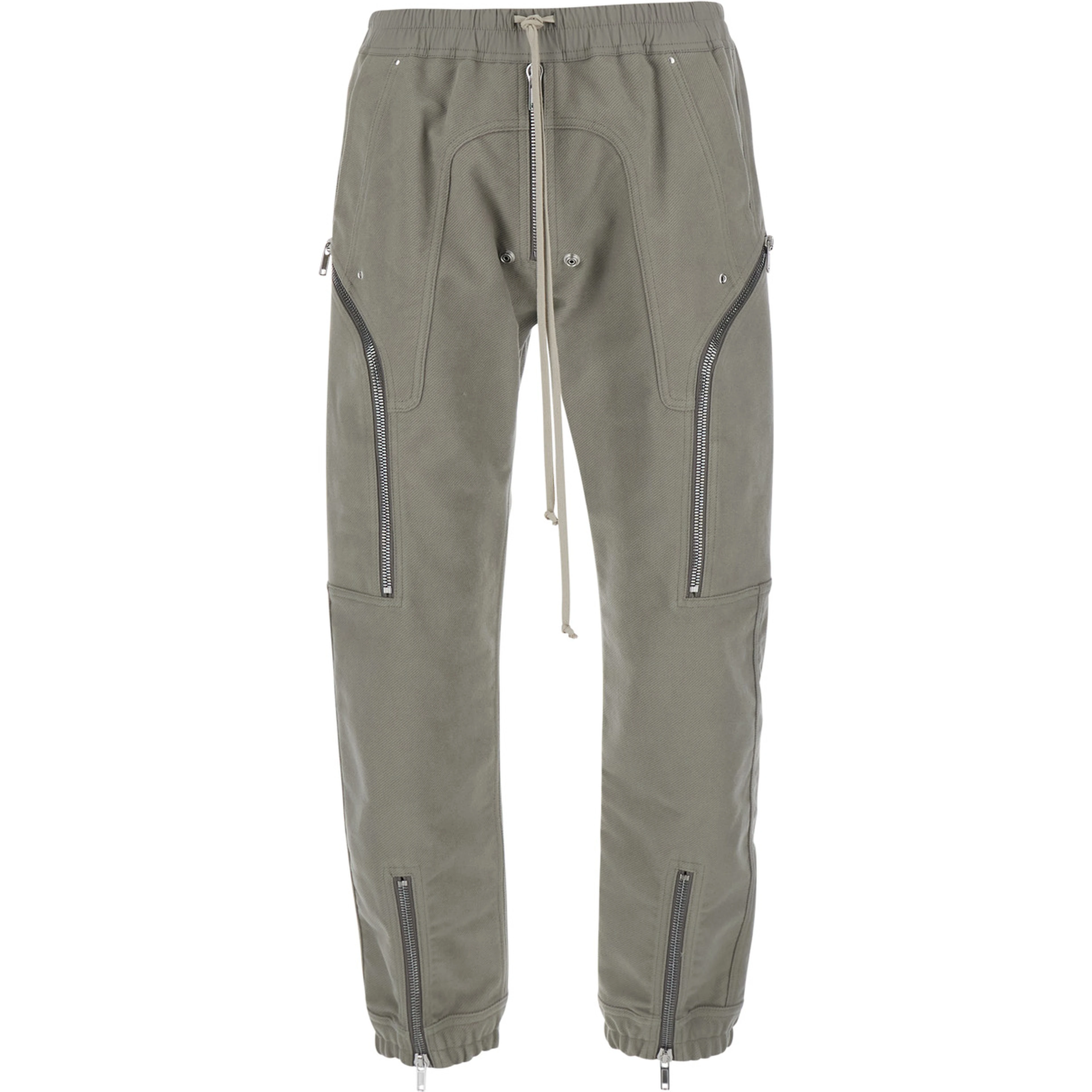Heizer Grey Pants with side zip cargo pockets in cotton for men