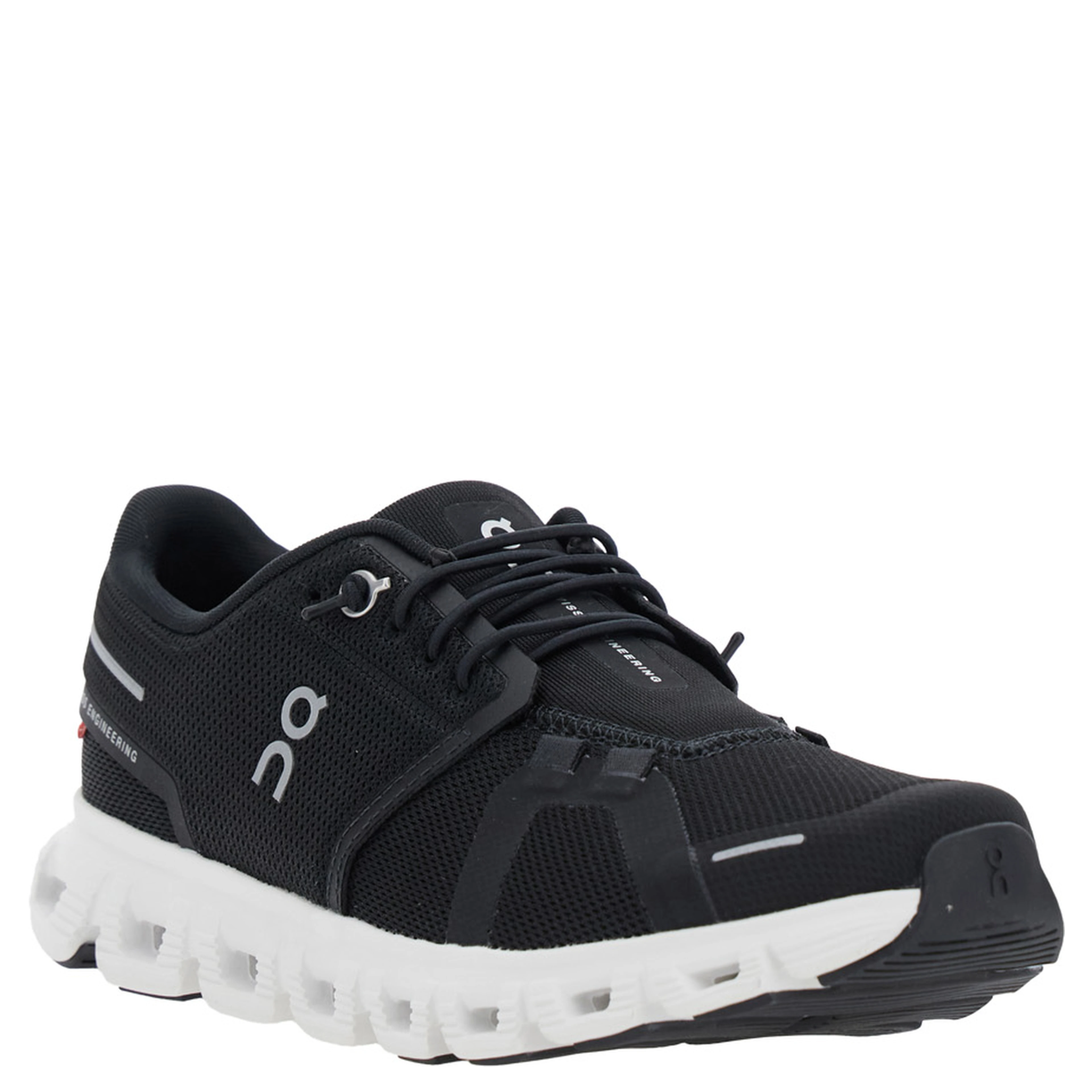Sneaker Cloud 6 Low Top with Mesh Inserts and Logo on the Side in Black Tech Fabric for Women