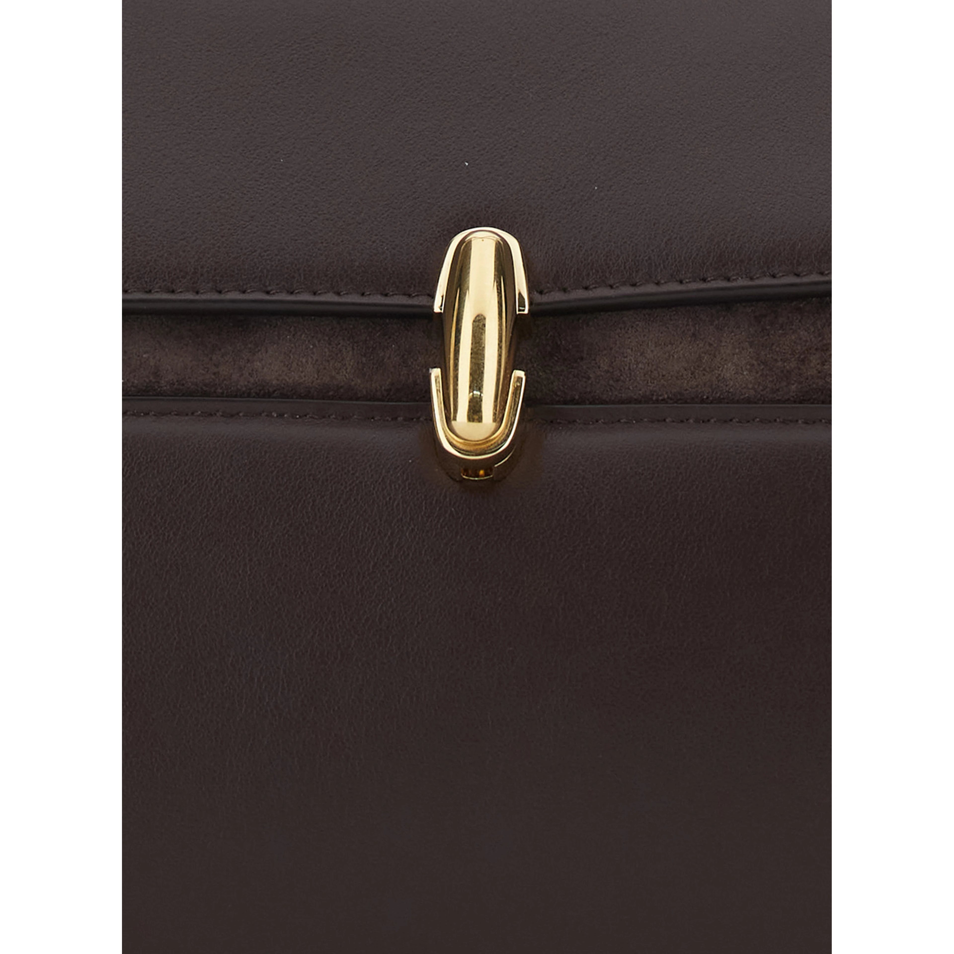 Crossbody bag in suede and smooth leather with brown details for women